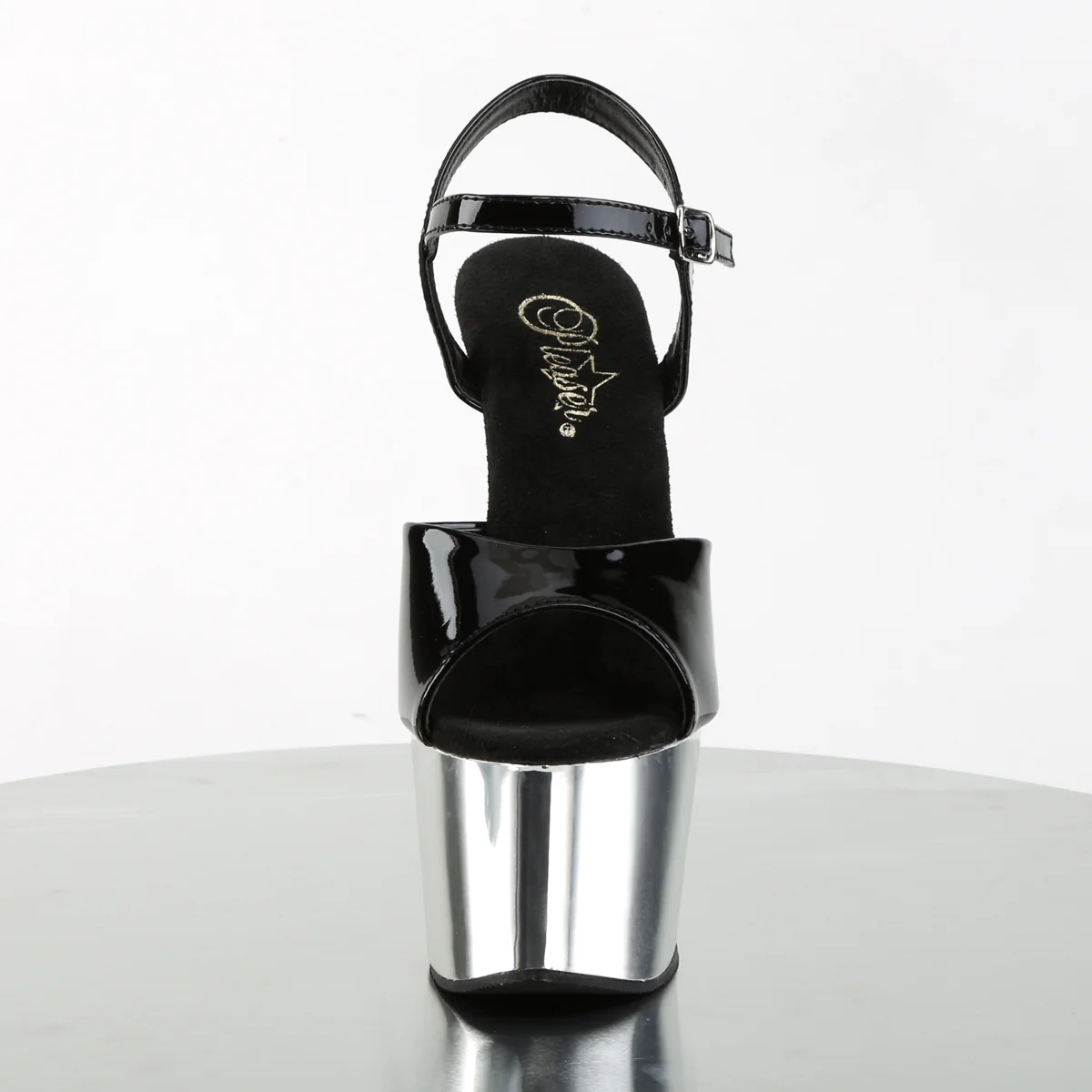 Black Silver 7 Inch Exotic Dance Platform Shoes -  Pleaser ADORE-709 - Image 2