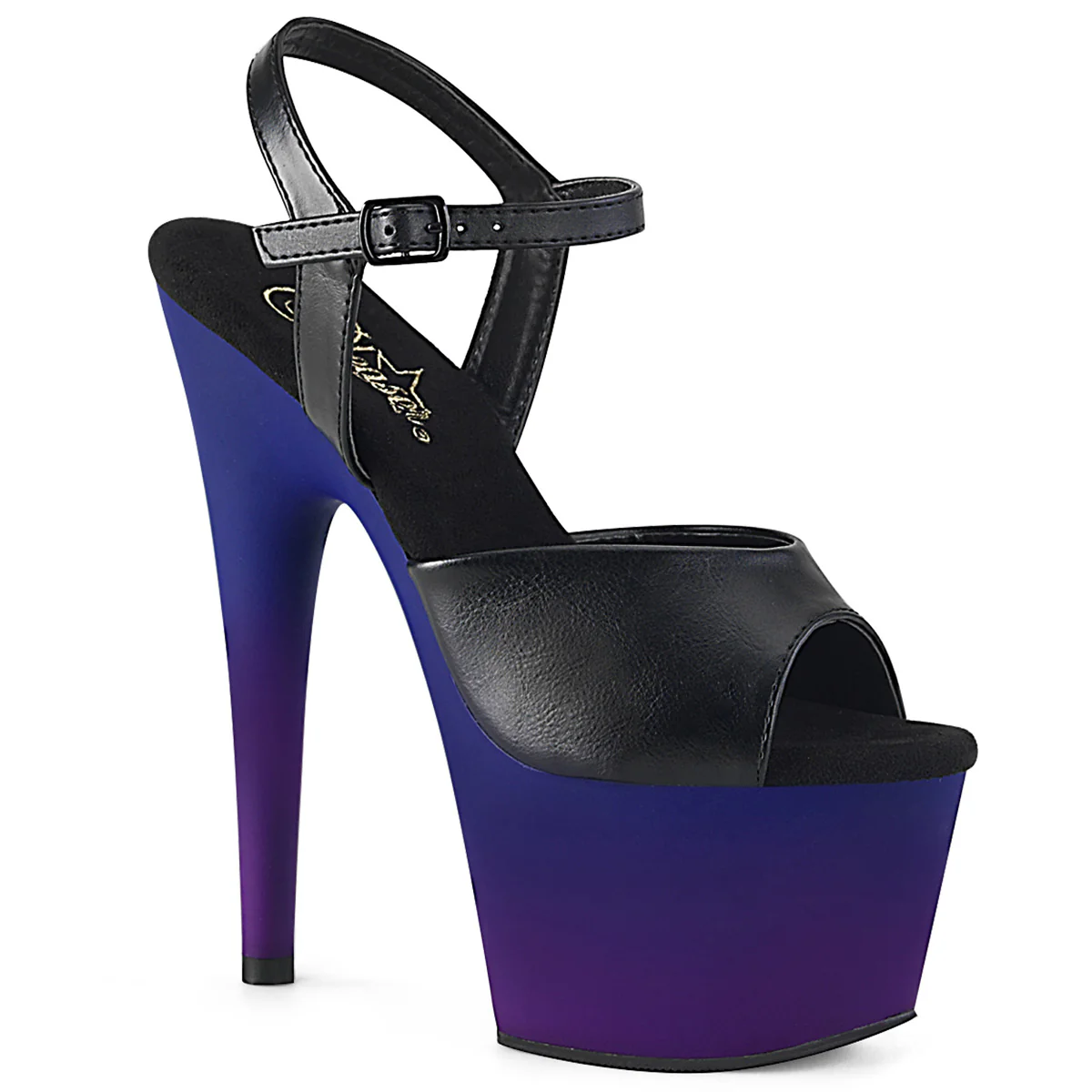 Black 7 Inch Fetish Pole Dancing Heels -  Pleaser ADORE-709BP - Image 6