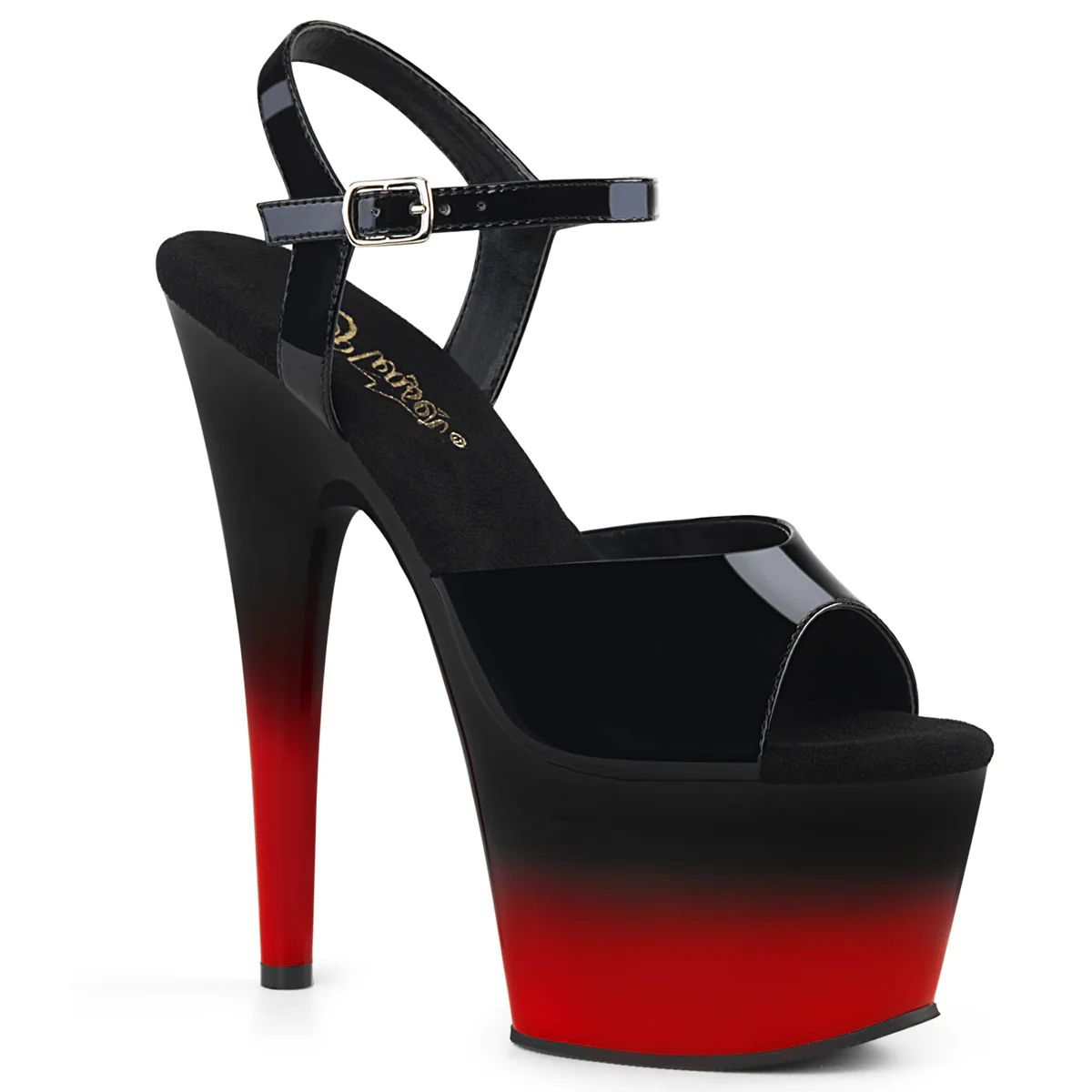 Black Red 7 Inch Hot Pole Dancing Heels -  Pleaser ADORE-709BR-H