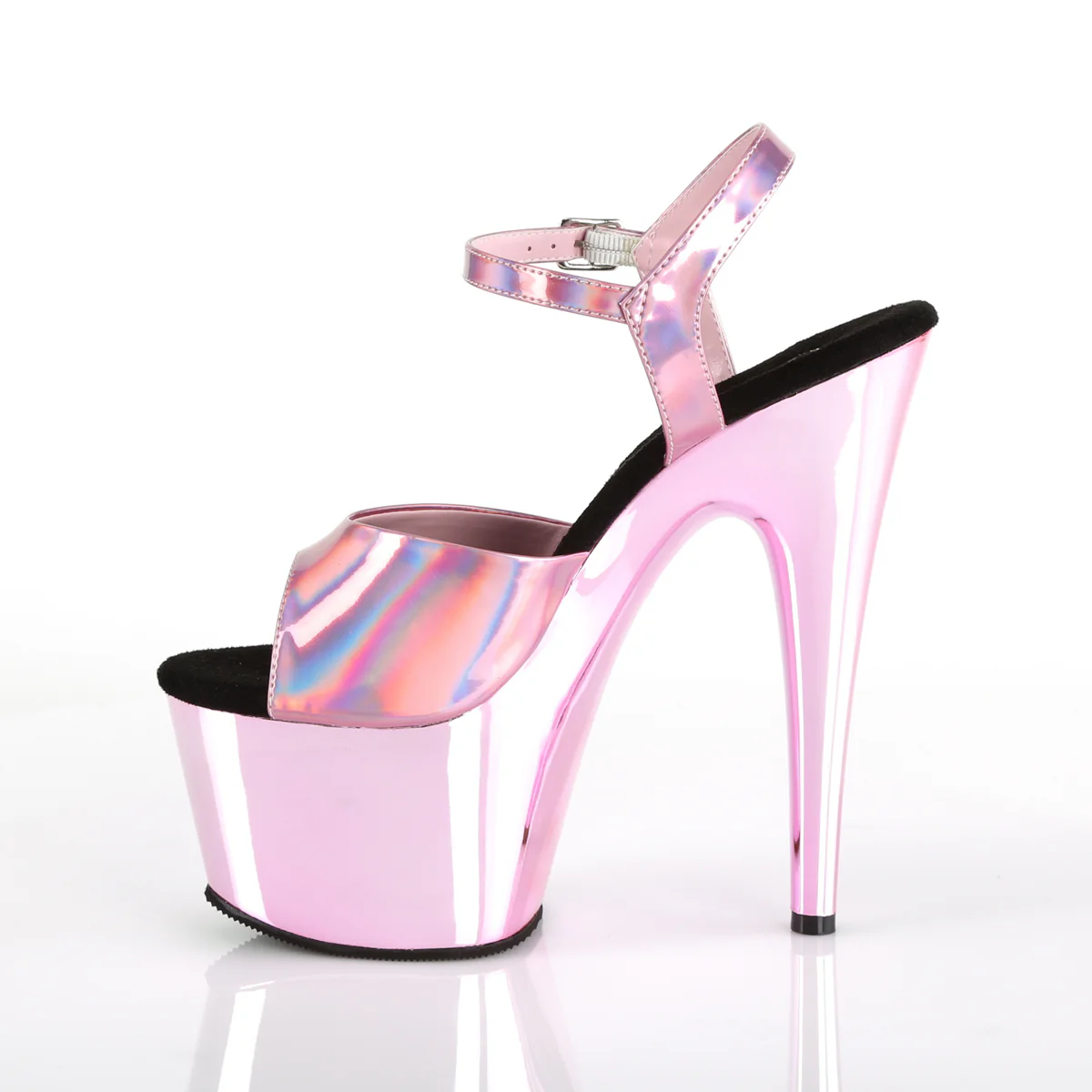 Baby Pink Holo 7 Inch Fetish Pole Dancing Heels - Pleaser ADORE-709HGCH - Image 3