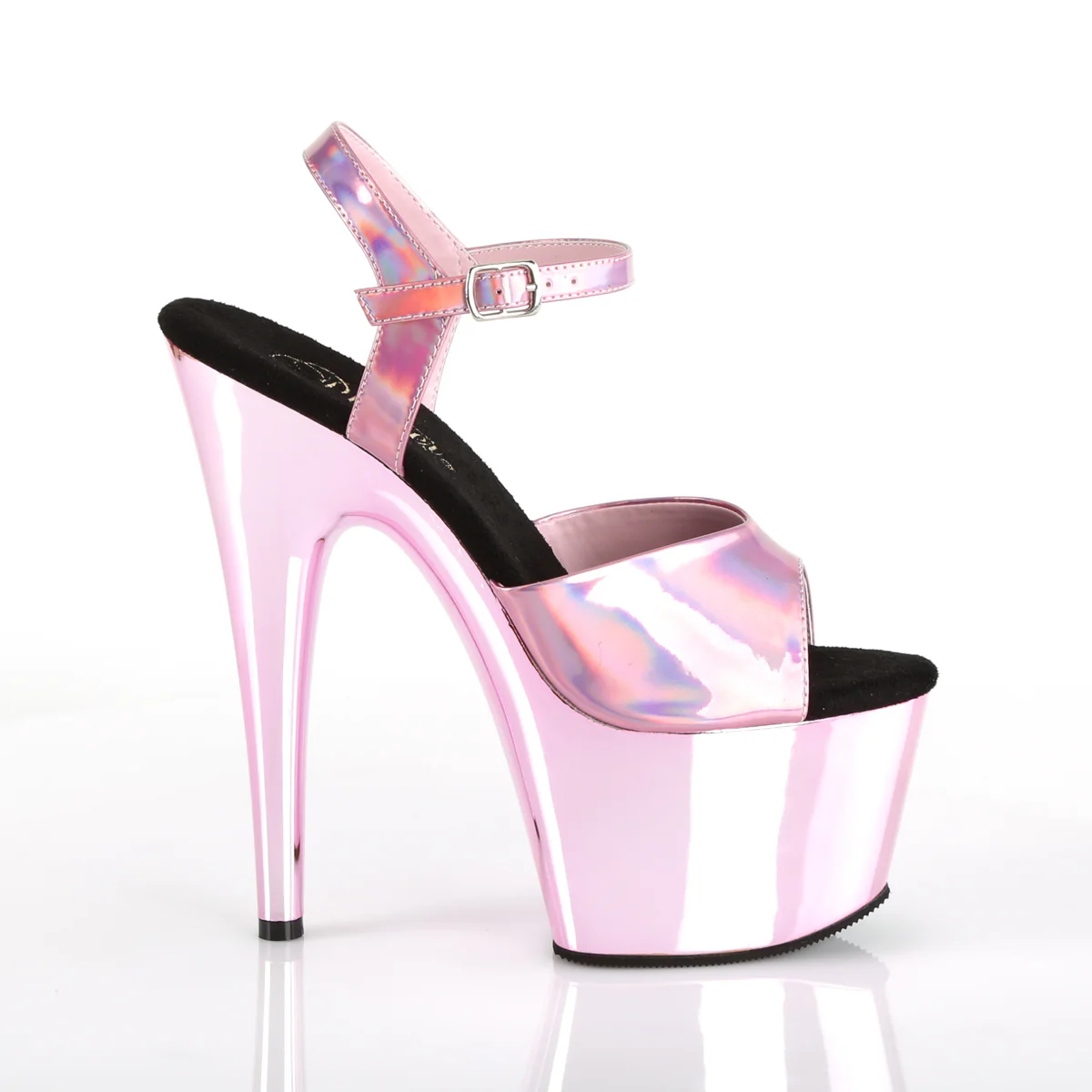 Baby Pink Holo 7 Inch Fetish Pole Dancing Heels - Pleaser ADORE-709HGCH - Image 5