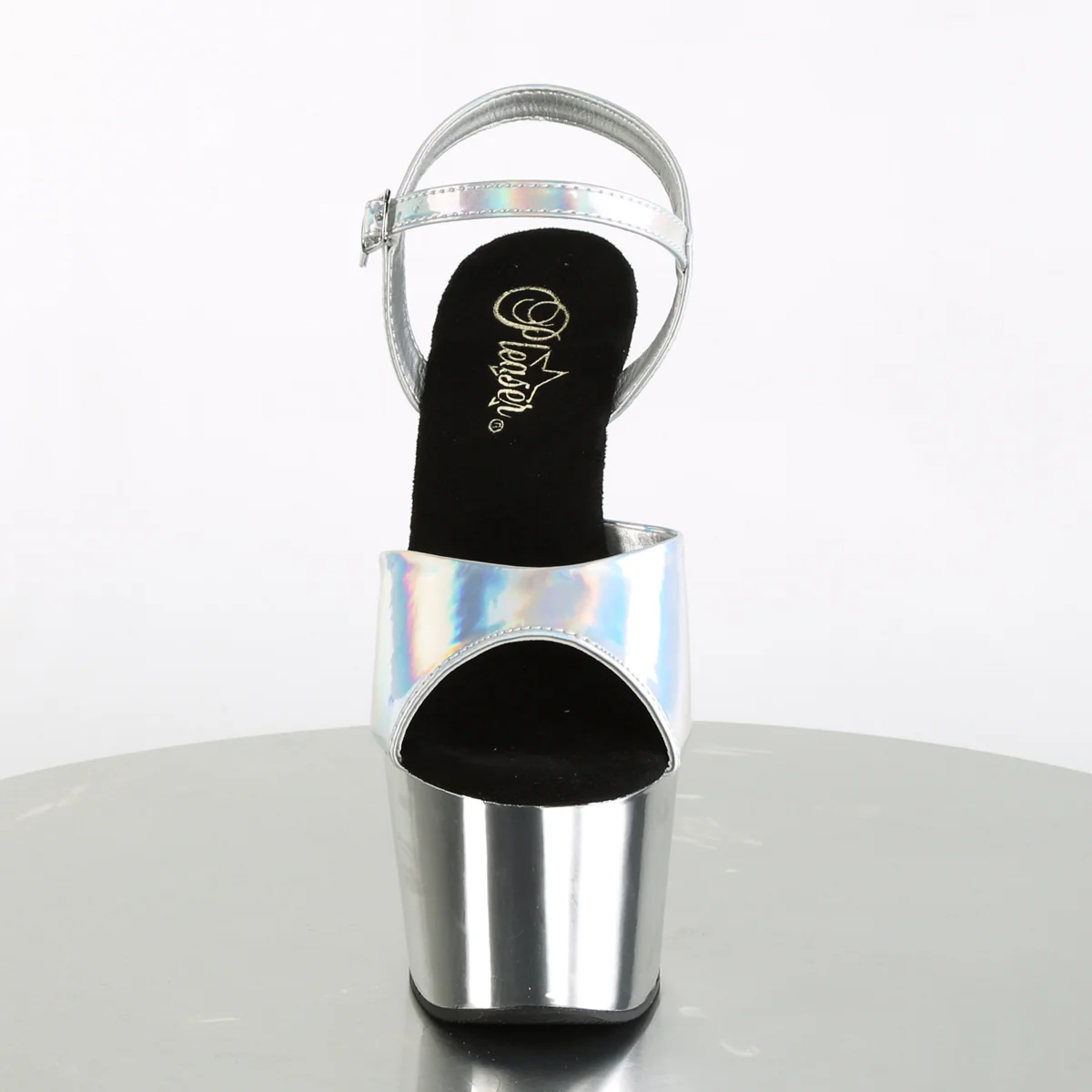 Silver Holo 7 Inch Sexy Pole  Dancing Heels -  Pleaser ADORE-709HGCH - Image 2