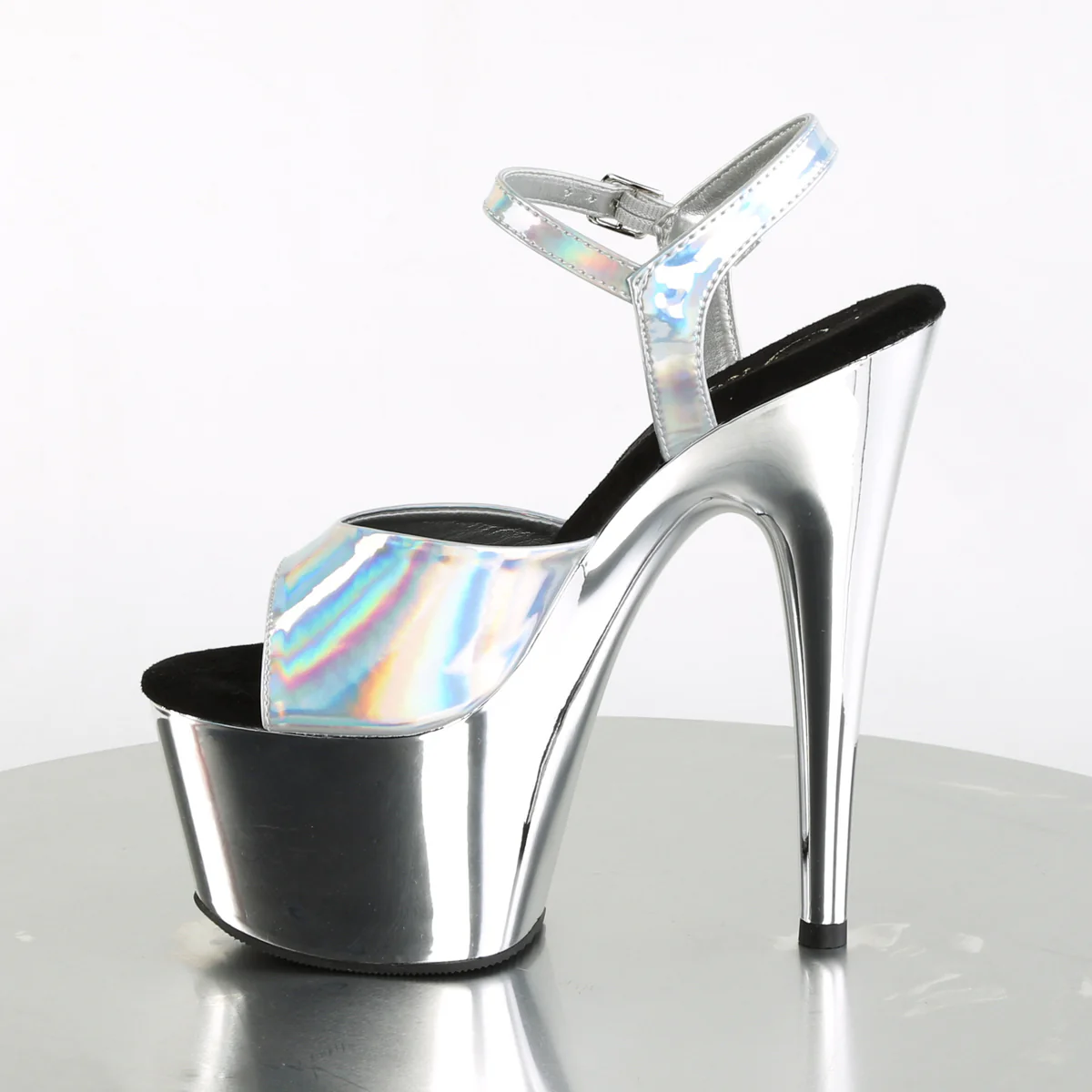 Silver Holo 7 Inch Sexy Pole  Dancing Heels -  Pleaser ADORE-709HGCH - Image 3