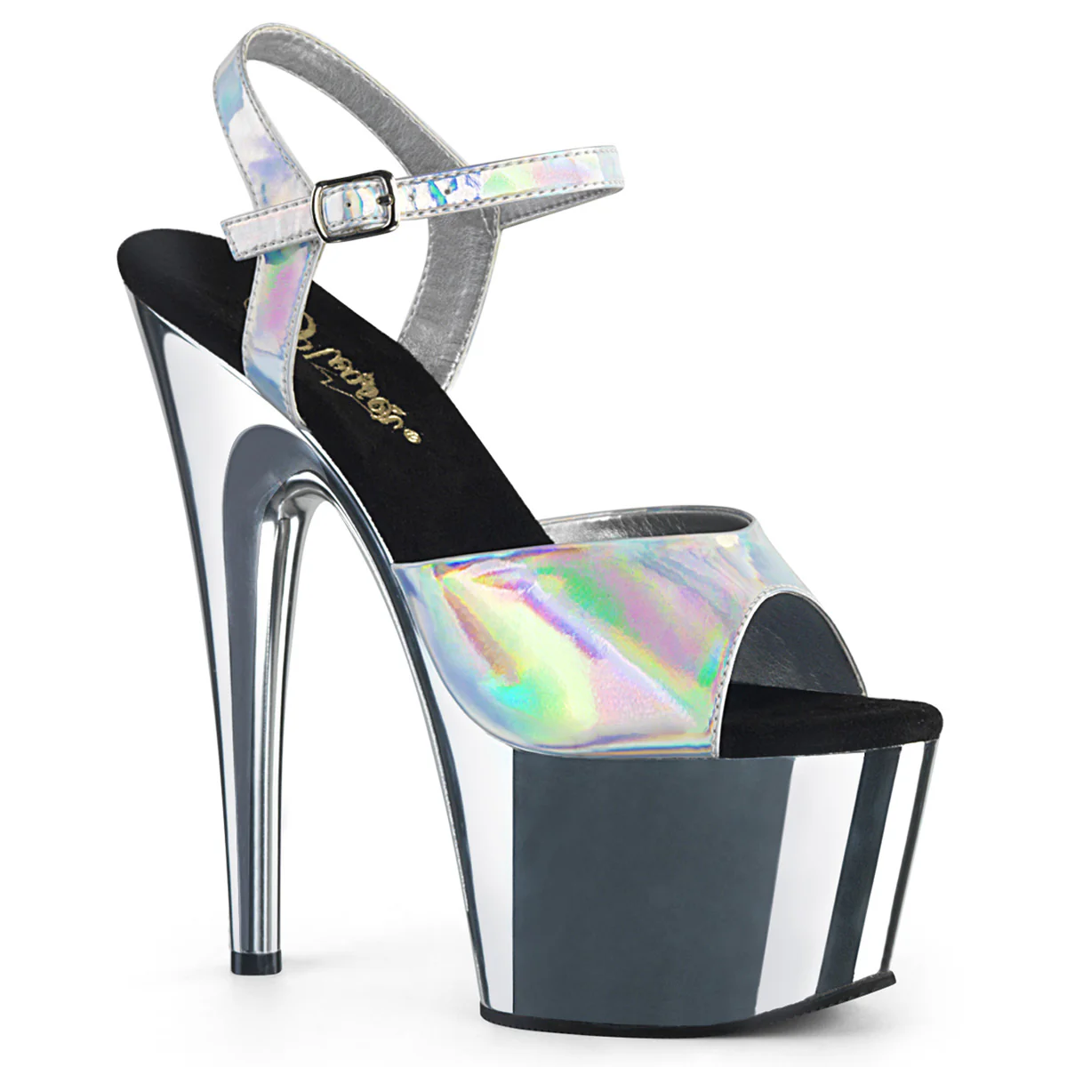 Silver Holo 7 Inch Sexy Pole  Dancing Heels -  Pleaser ADORE-709HGCH - Image 6
