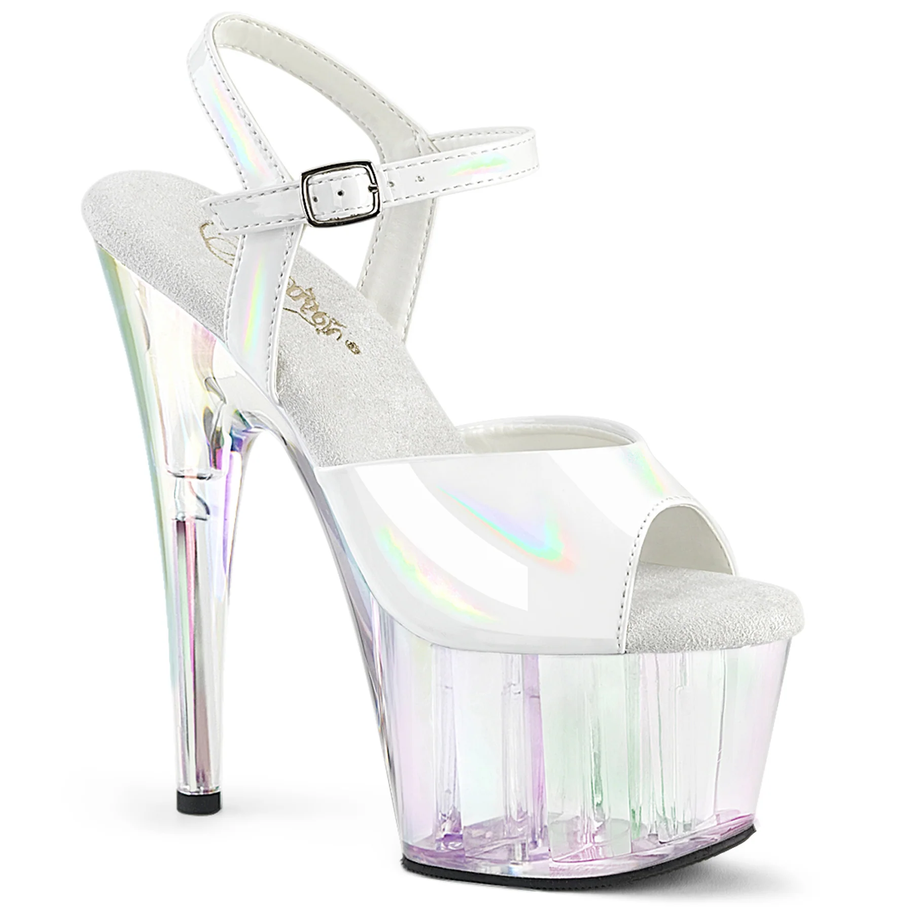 White 7 Inch Fetish Pole Dancing Heels - Pleaser ADORE-709HT