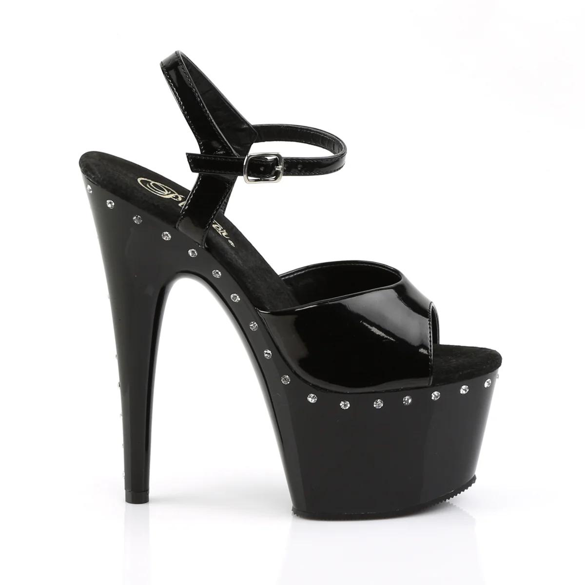 Black 7 Inch Hot Pole Dancing Heels -  Pleaser ADORE-709LS - Image 5
