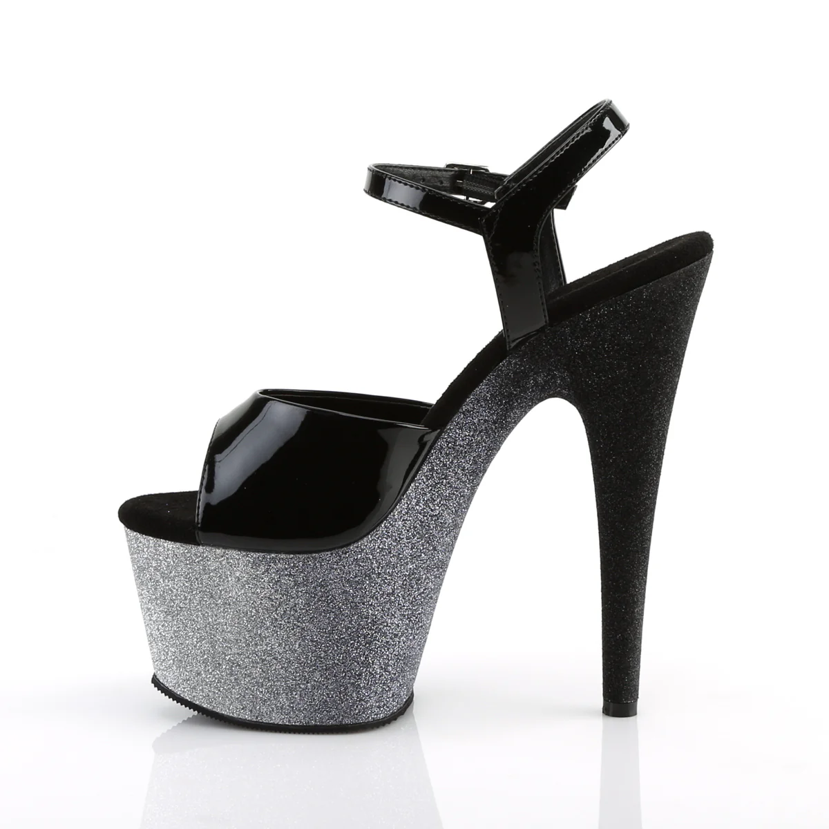 Black Silver 7 Inch Exotic Dancing Platform Shoes - Pleaser ADORE-709OMBRE - Image 3