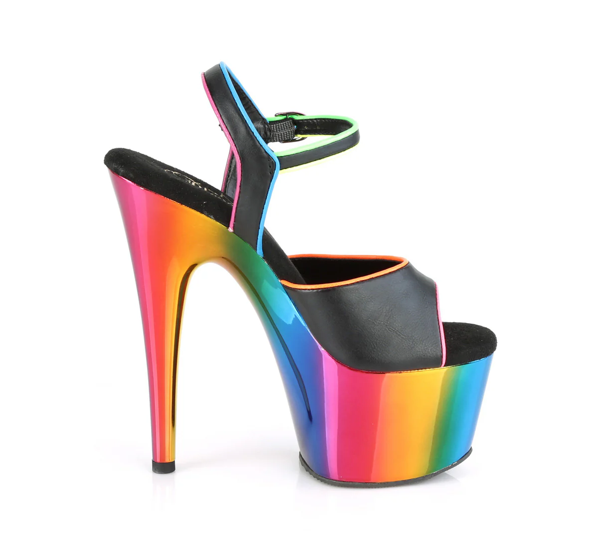 Black 7 Inch Pole Heels Platform Shoes -  Pleaser ADORE-709RC-02 - Image 5