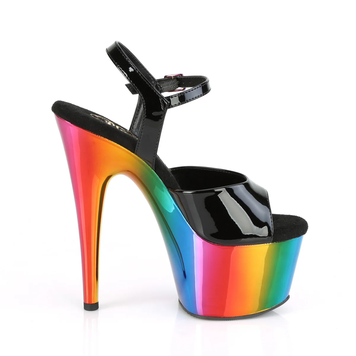 Black Rainbow 7 Inch Pole Dancer Platform Shoes - Pleaser ADORE-709RC - Image 5