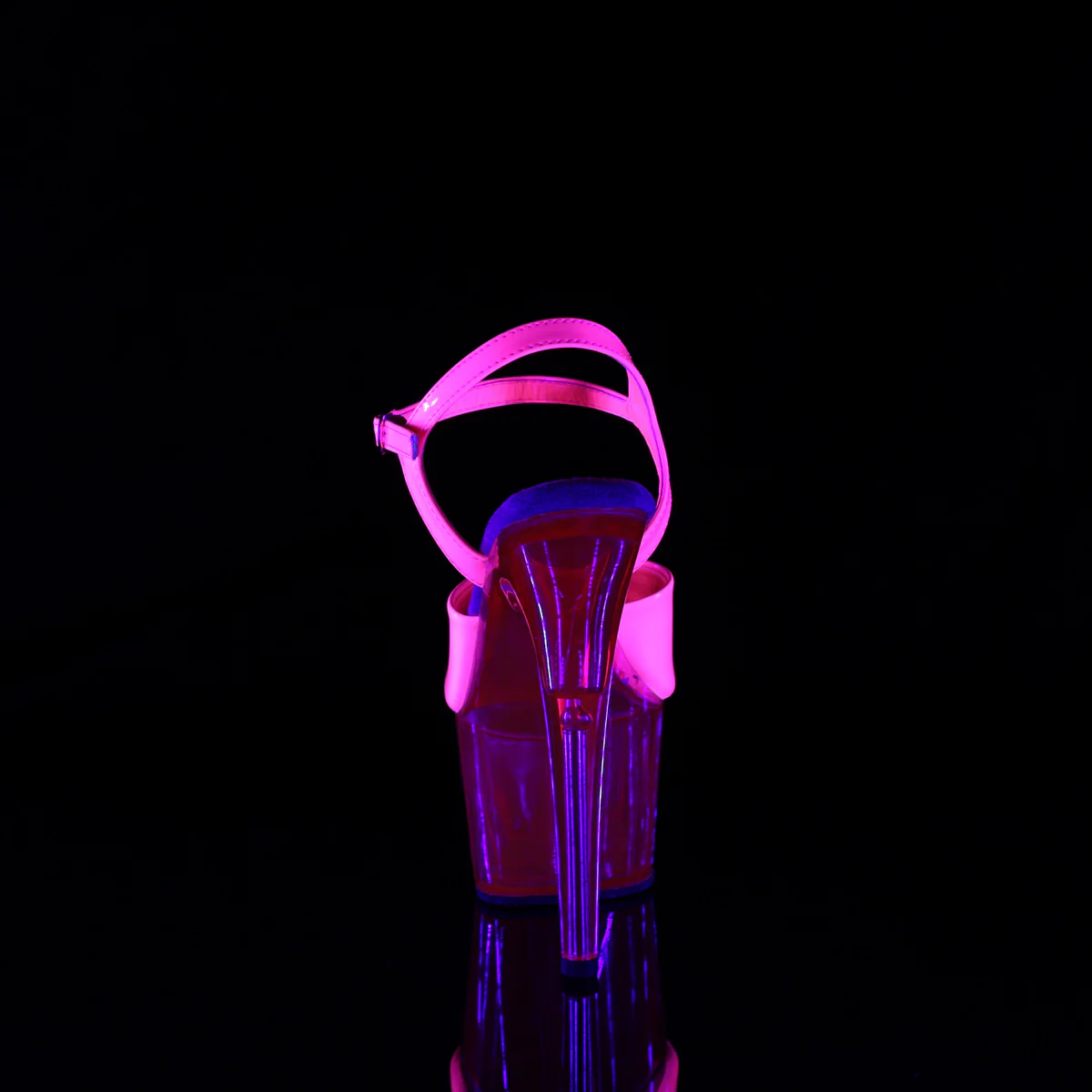 Neon H. Pink 7 Inch Stripper Platform Shoes - Pleaser ADORE-709UVT - Image 4