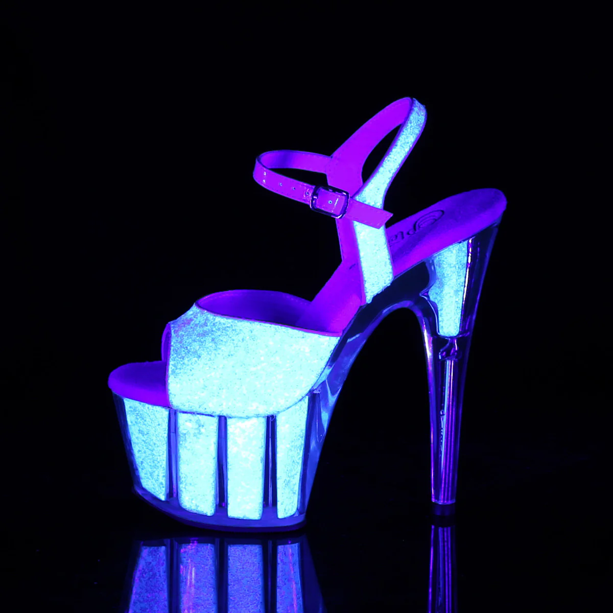 Neon Opal Glitter 7 Inch Exotic Dance Platform Shoes - Pleaser ADORE-710UVG - Image 3