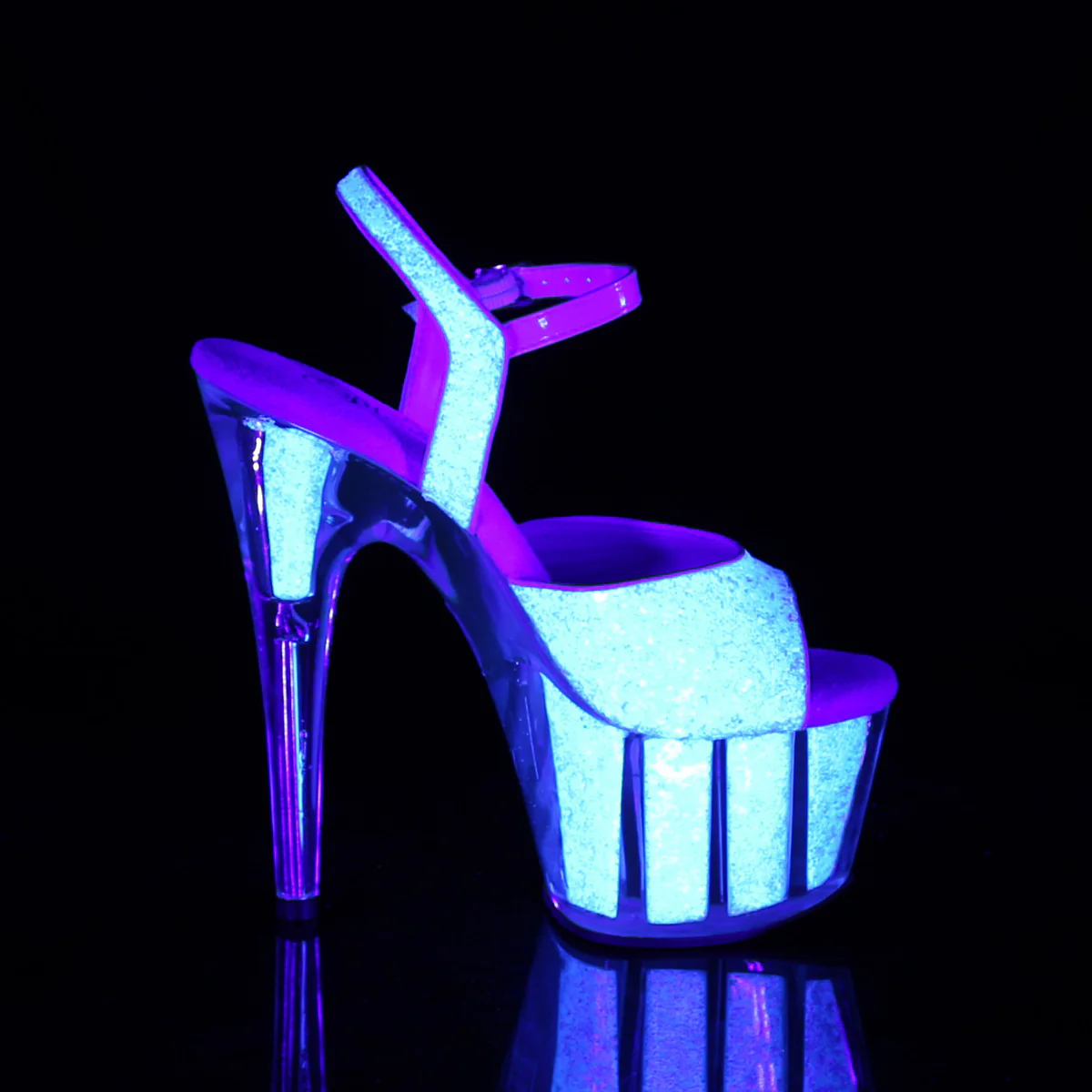Neon Opal Glitter 7 Inch Exotic Dance Platform Shoes - Pleaser ADORE-710UVG - Image 5