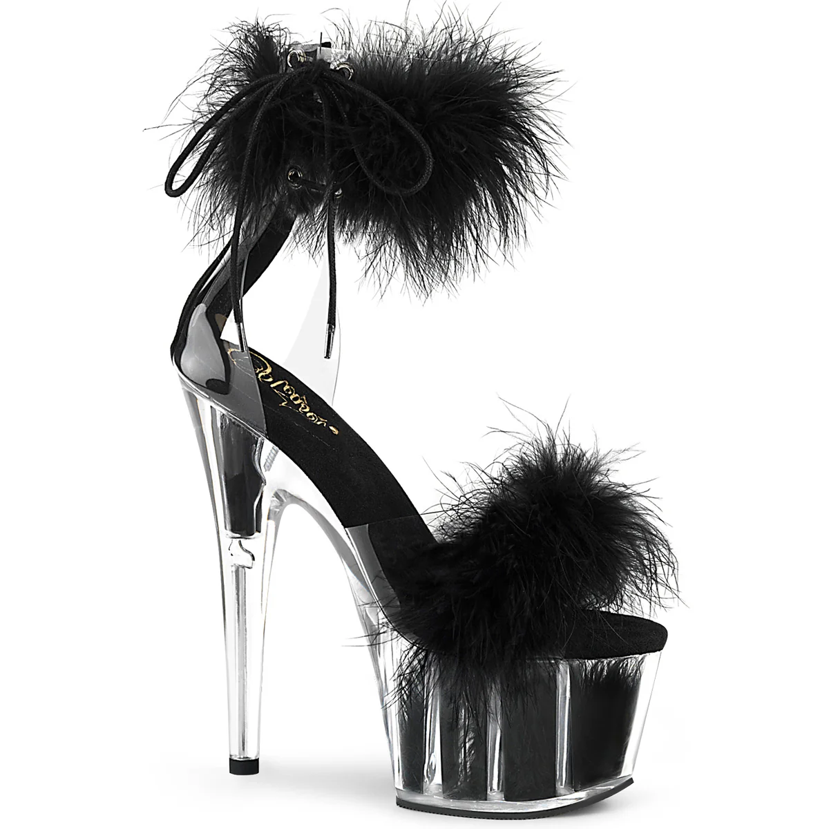 Black 7 Inch Pole Dancing Platform Shoes -  Pleaser ADORE-724F