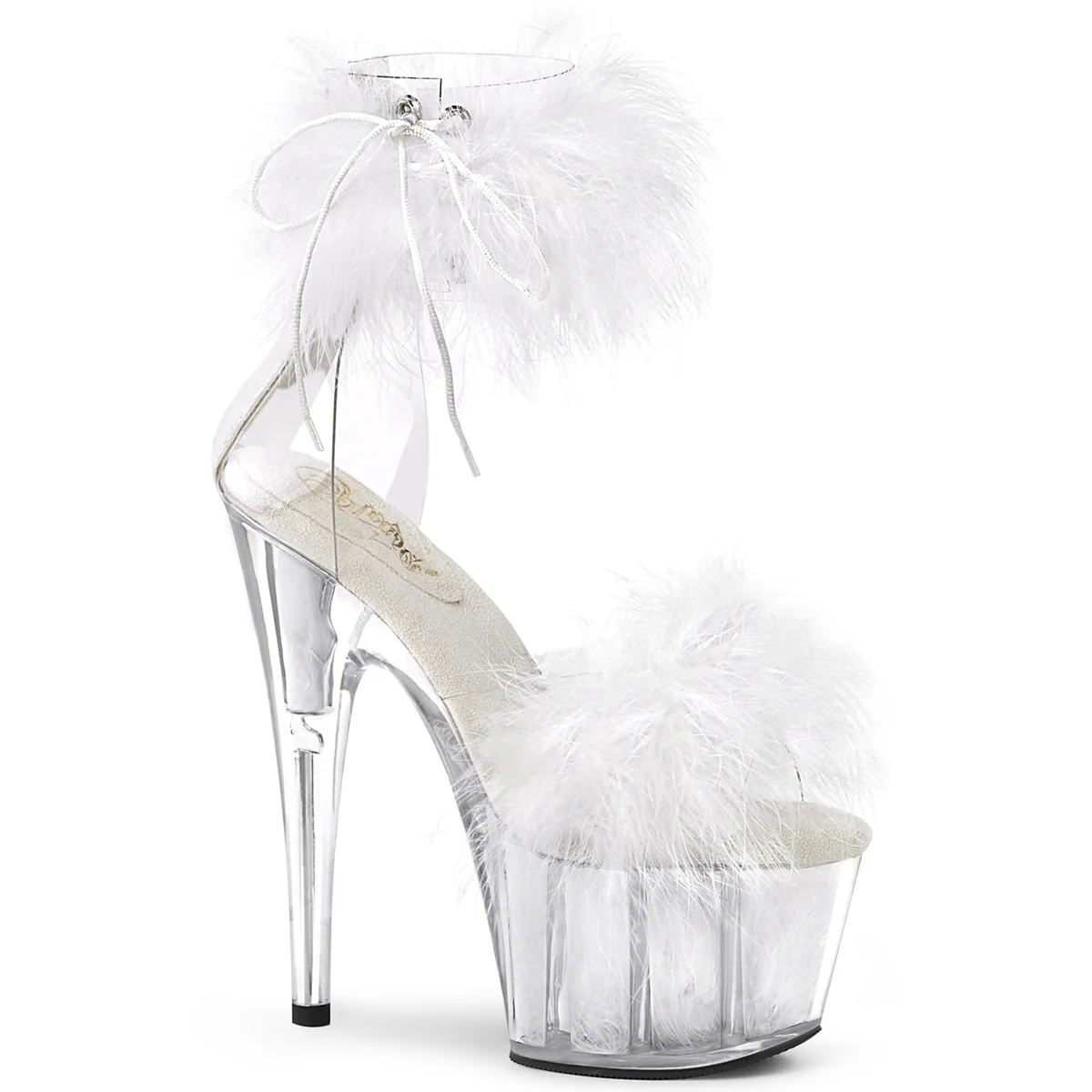 White 7 Inch Pole Heels Platform Shoes - Pleaser ADORE-724F