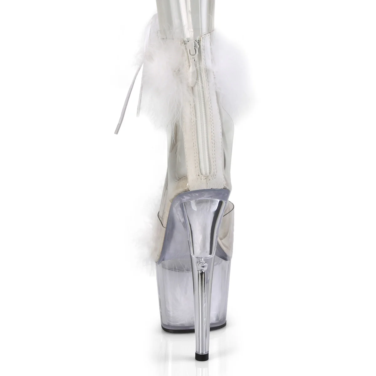 White 7 Inch Pole Heels Platform Shoes - Pleaser ADORE-724F - Image 4