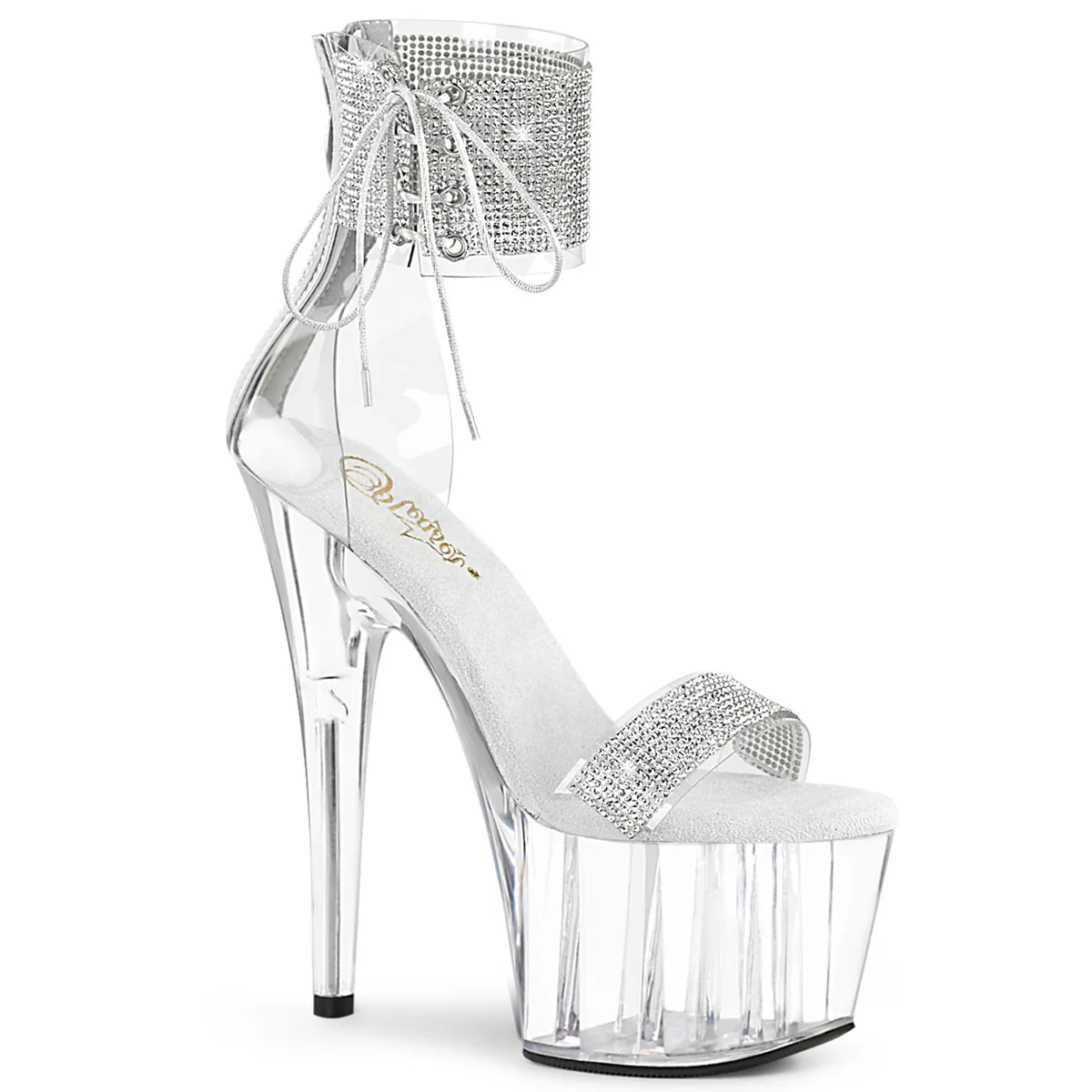 Clear 7 Inch Pole Dance Platform Shoes - Pleaser ADORE-727RS - Image 6