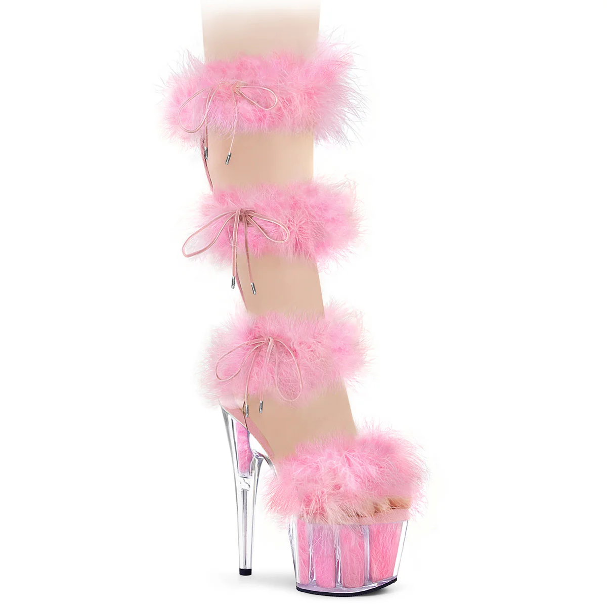 Baby Pink 7 Inch Pole Dancer Platform Shoes -  Pleaser ADORE-728F