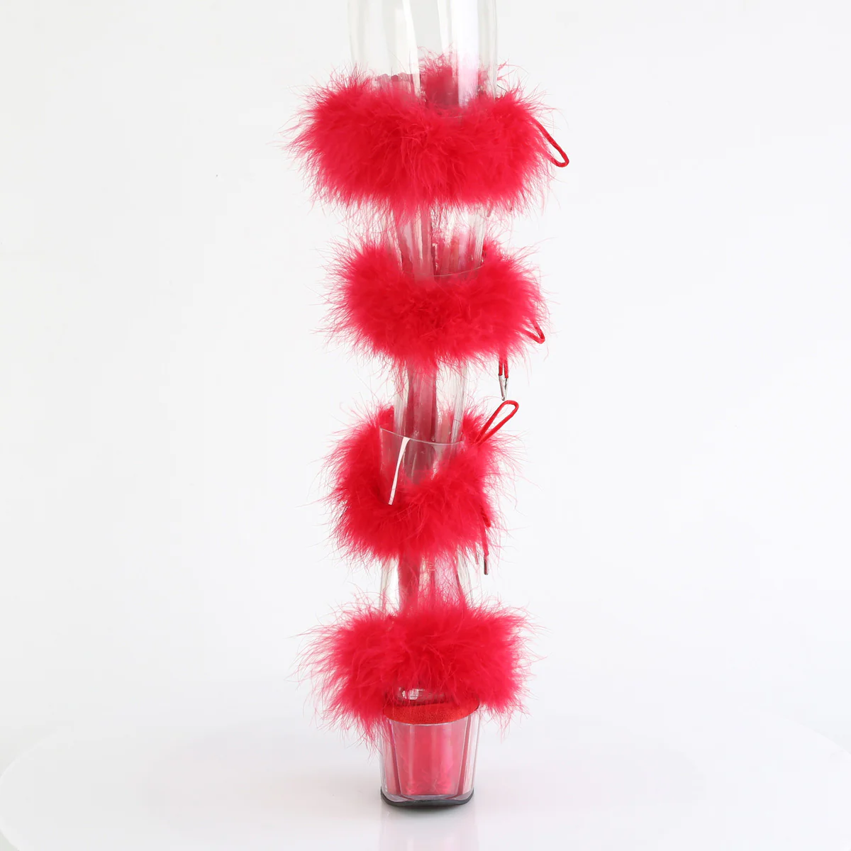 Red 7 Inch Pole Dancer Platform Shoes -  Pleaser ADORE-728F - Image 2