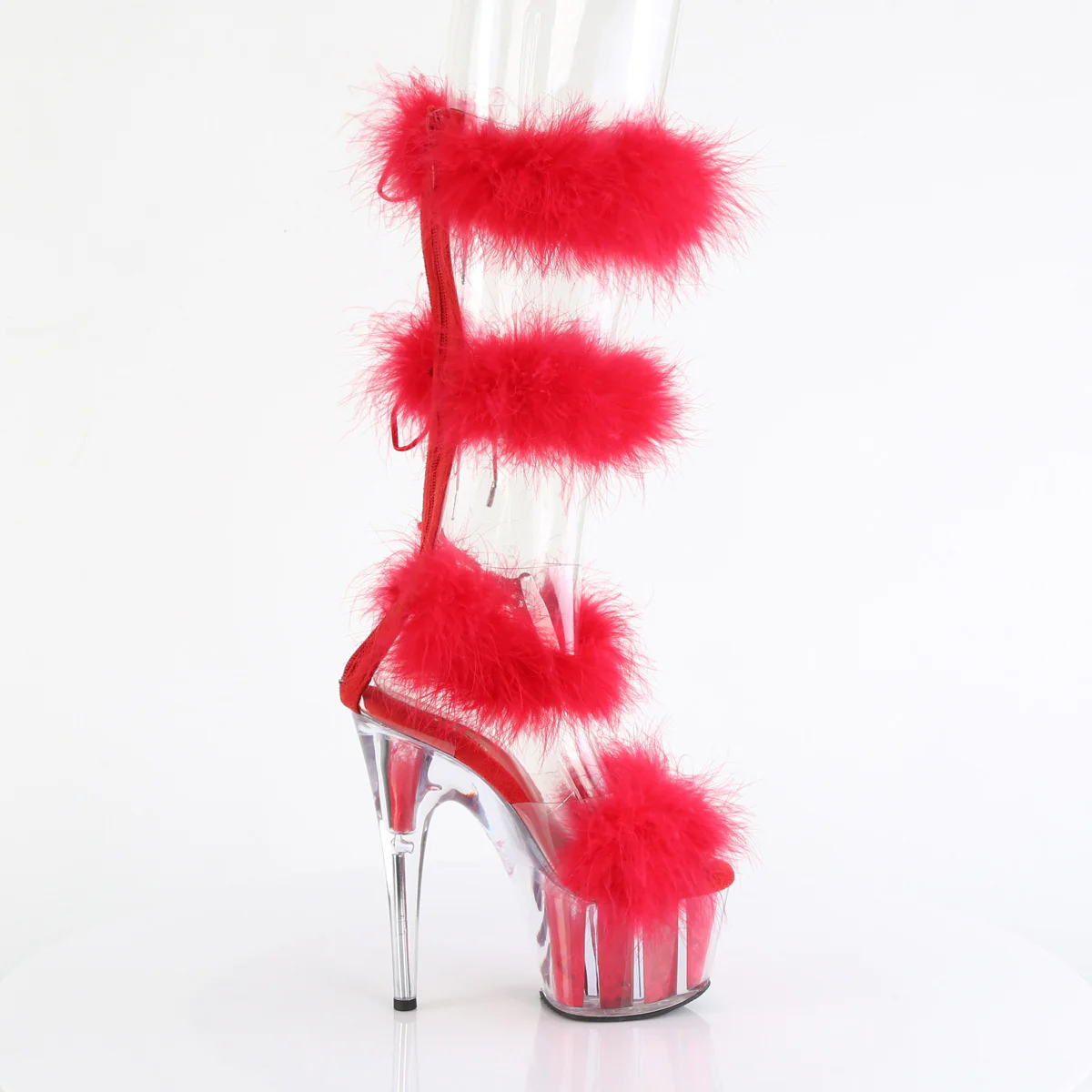 Red 7 Inch Pole Dancer Platform Shoes -  Pleaser ADORE-728F - Image 5