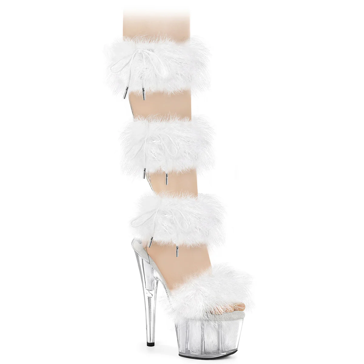 White 7 Inch Sexy Platform Shoes -  Pleaser ADORE-728F