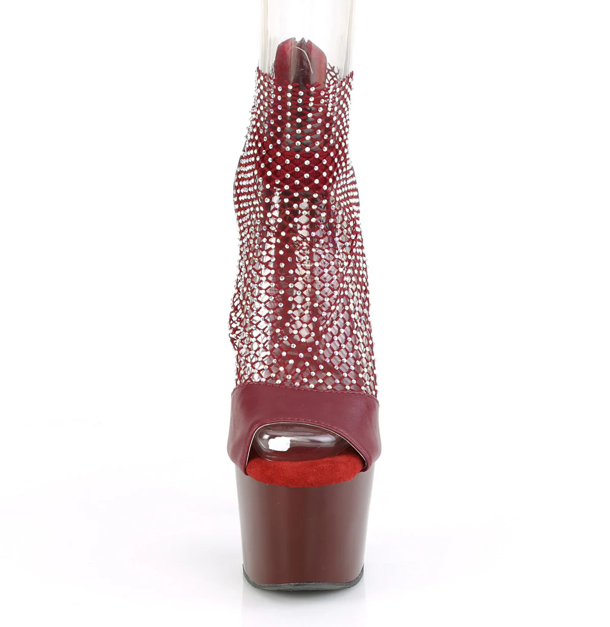 Burgundy 7 Inch Pole Dancer Platform Shoes - Pleaser ADORE-765RM - Image 2