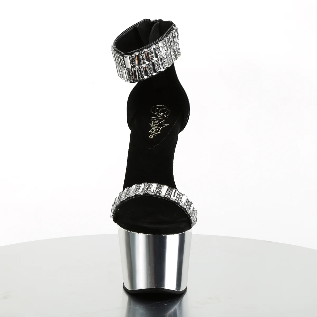 Black Silver 7 Inch Pole Dance Platform Shoes - Pleaser ADORE-769RS - Image 2