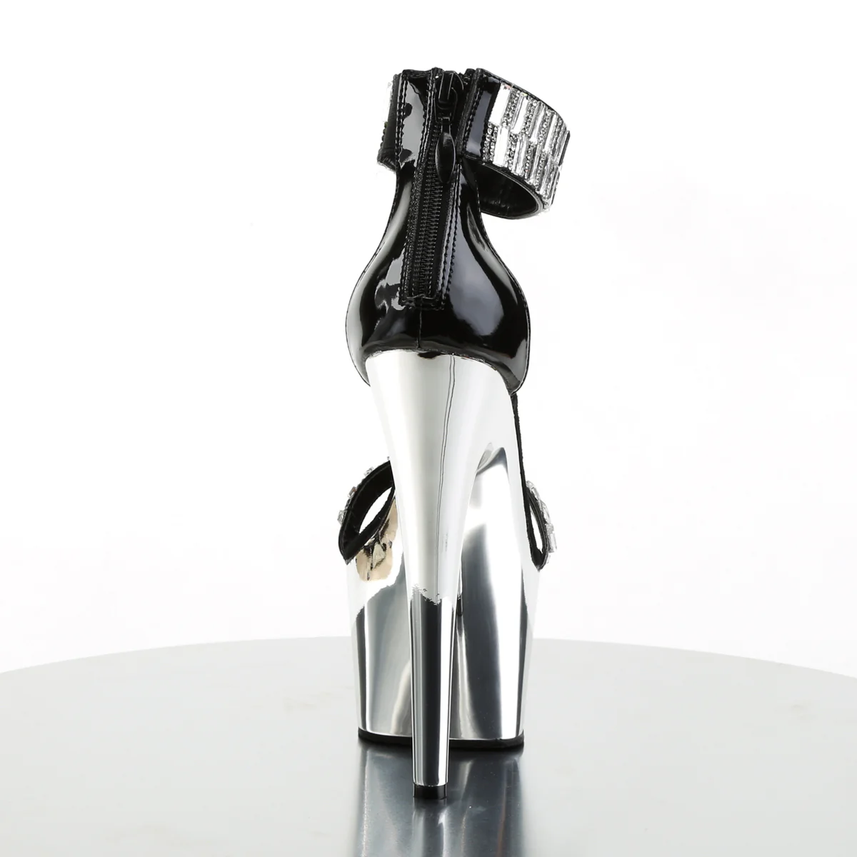 Black Silver 7 Inch Pole Dance Platform Shoes - Pleaser ADORE-769RS - Image 4