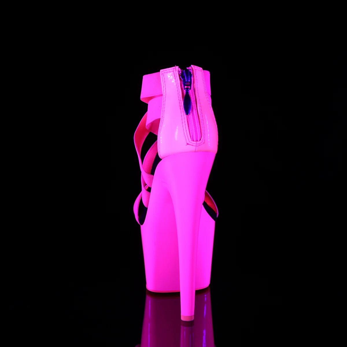 Neon H. Pink 7 Inch Strippers Platform Shoes -  Pleaser ADORE-769UV - Image 4