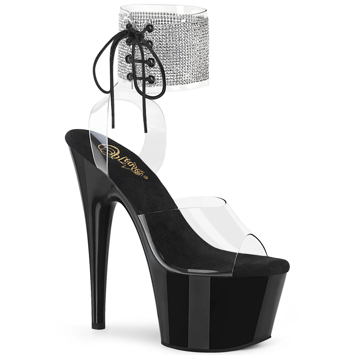 Clear Black 7 Inch Strippers Platform Shoes - Pleaser ADORE-791-2RS - Image 6
