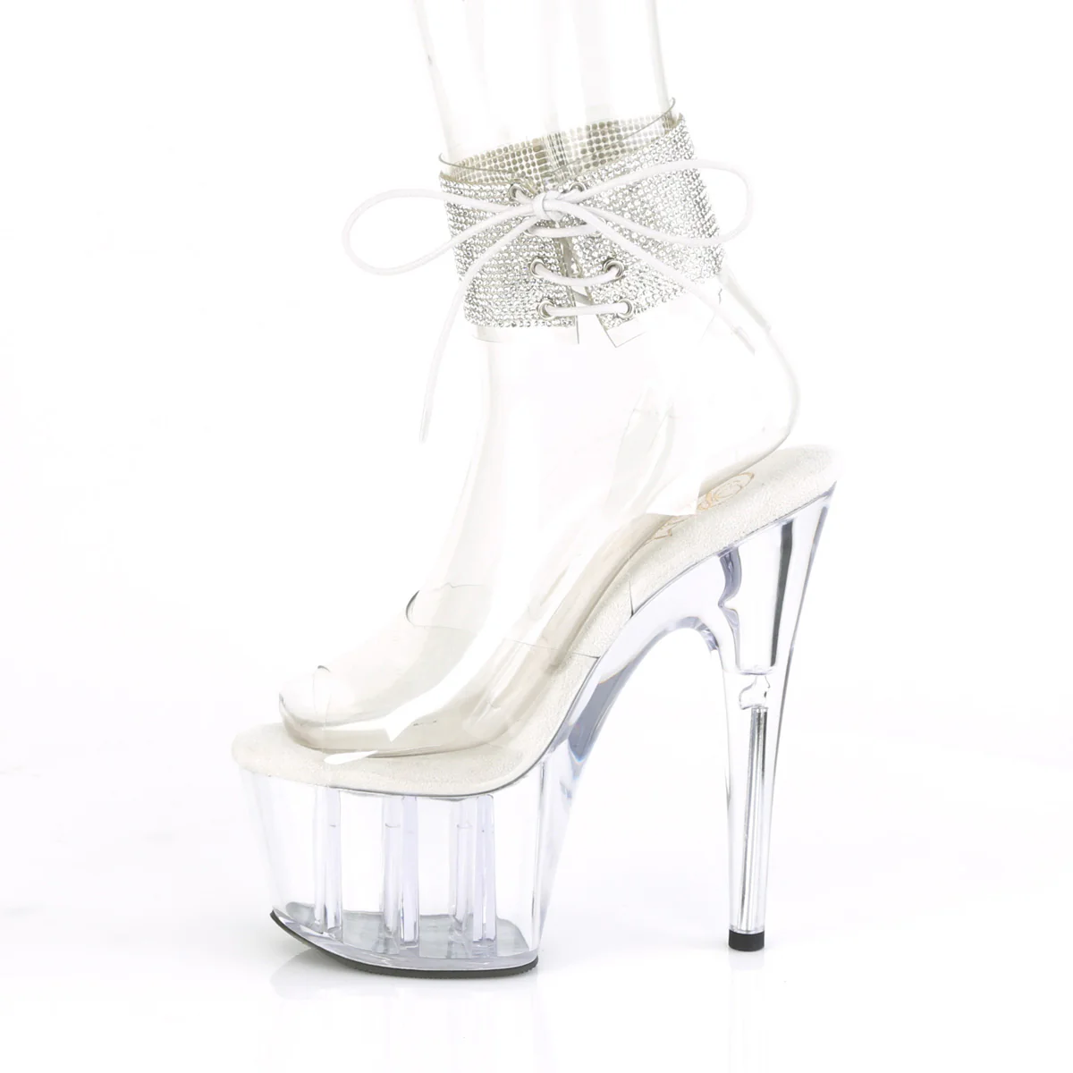 Clear 7 Inch Pole Dancing Platform Shoes - Pleaser ADORE-791-2RS - Image 3