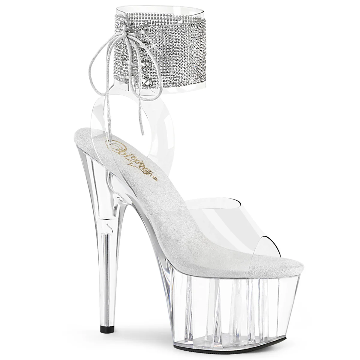 Clear 7 Inch Pole Dancing Platform Shoes - Pleaser ADORE-791-2RS - Image 6