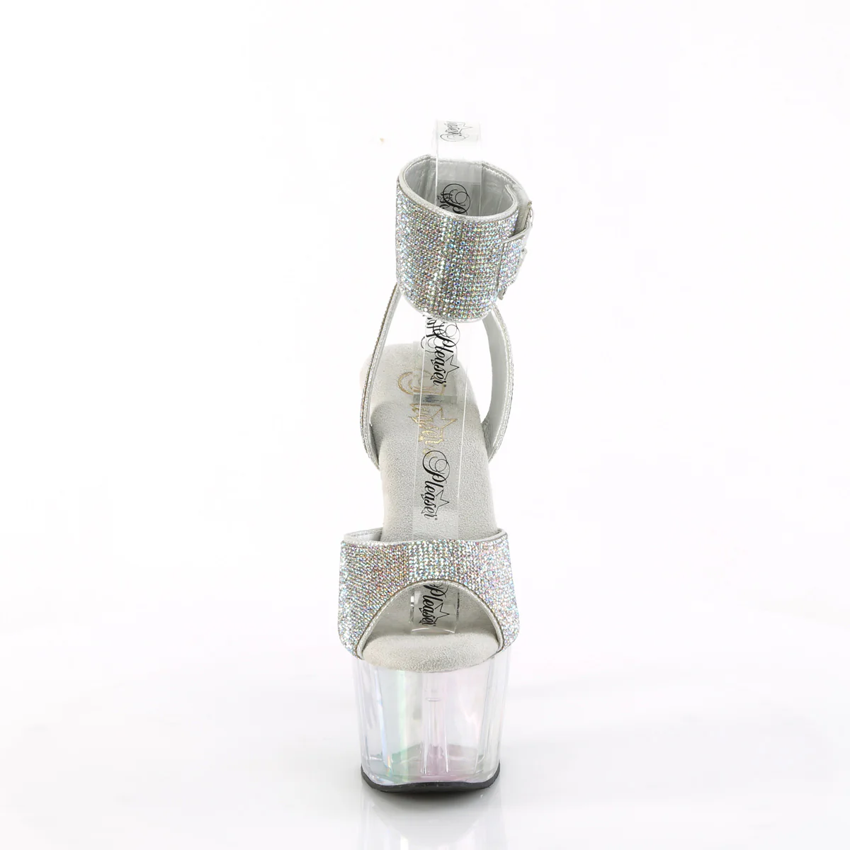 Silver 7 Inch Pole Dancer Platform Shoes - Pleaser ADORE-791HTRS - Image 2