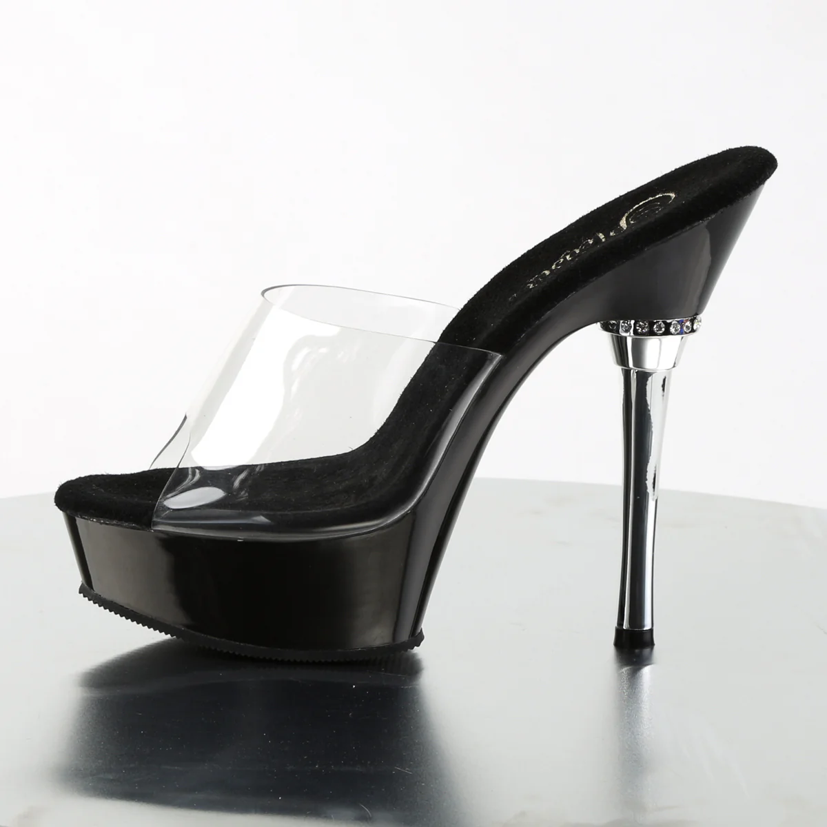 Clear Black 5.5 Inch Strippers Platform Shoes -  Pleaser ALLURE-601 - Image 3