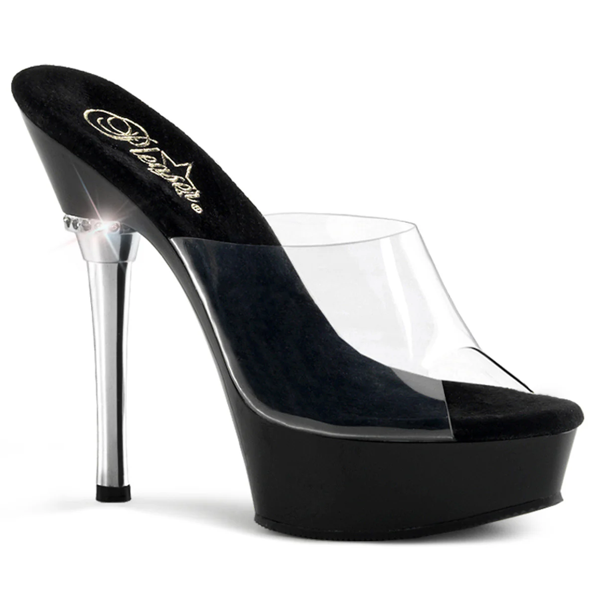 Clear Black 5.5 Inch Strippers Platform Shoes -  Pleaser ALLURE-601 - Image 6