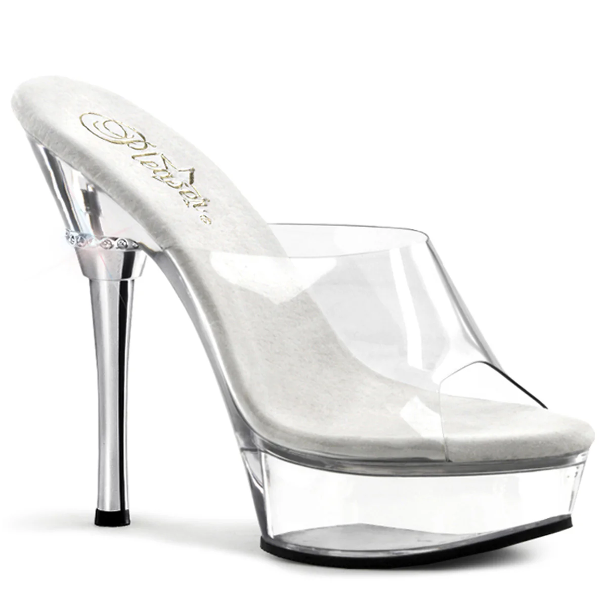 Clear 5.5 Inch Pole Dancer Platform Shoes - Pleaser ALLURE-601