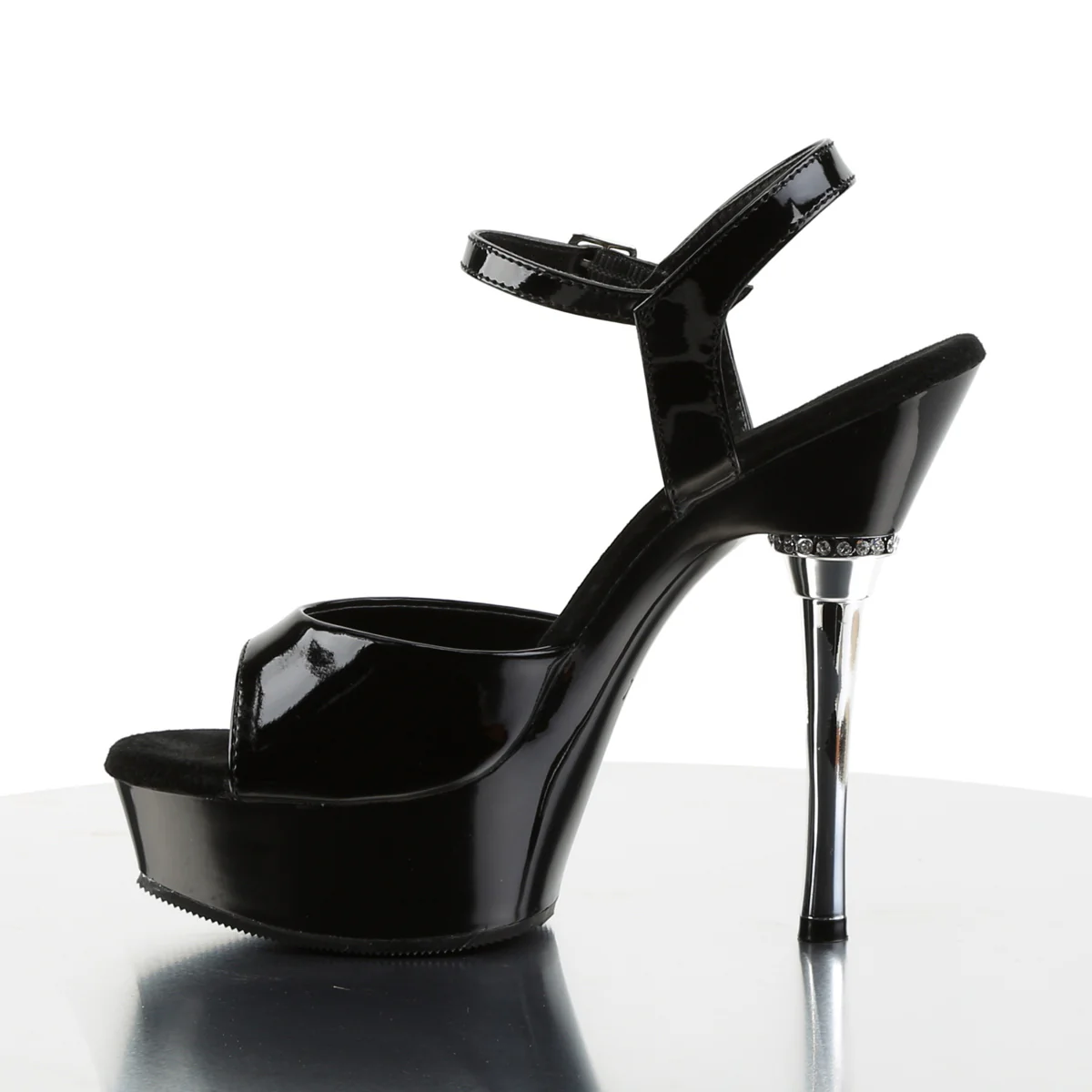 Black 5.5 Inch Pole Heels Platform Shoes - Pleaser ALLURE-609 - Image 3