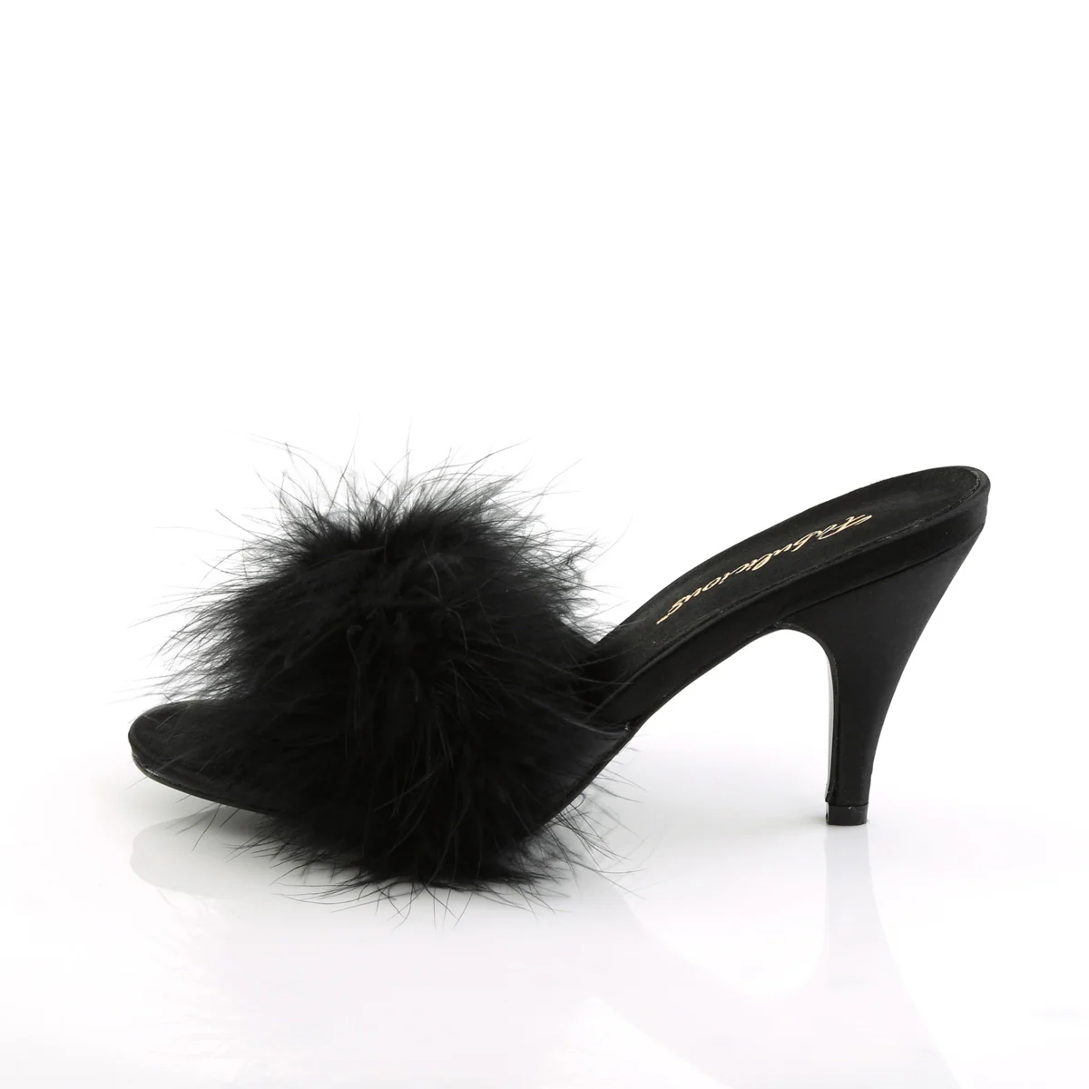 Black 3 Inch Bedroom Shoes - Fabulicious AMOUR-03 - Image 3