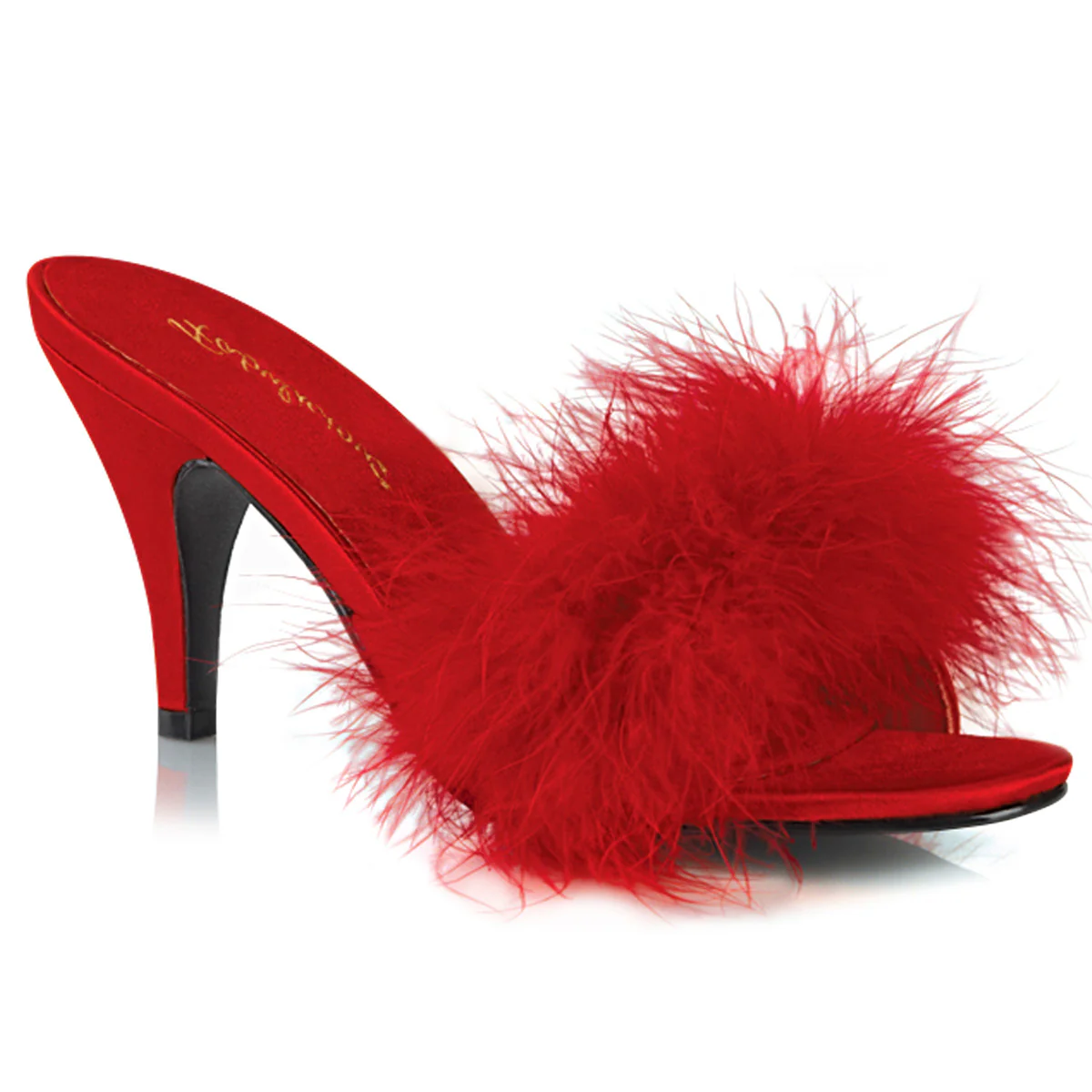 Red 3 Inch Bedroom Shoes - Fabulicious AMOUR-03 - Image 6