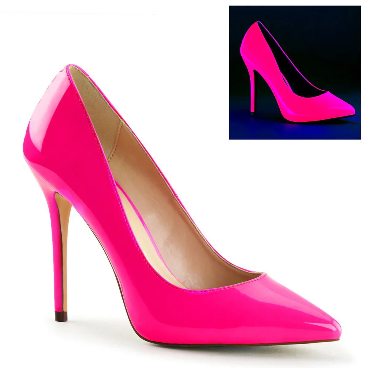 Neon Fuchsia 5 Inch Tempting Bedroom Heels - Pleaser AMUSE-20