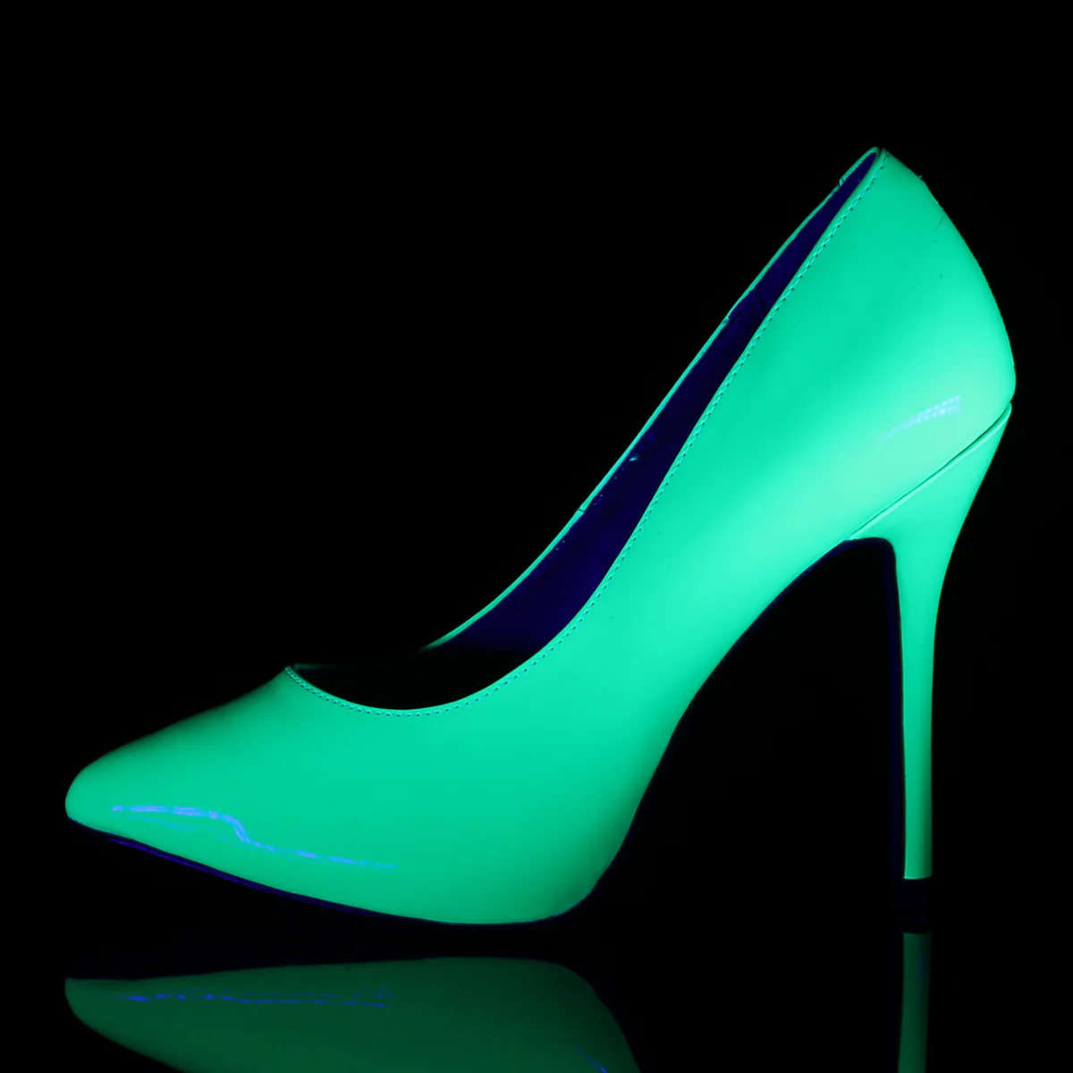 Neon Green 5 Inch Dominant Fetish Shoes - Pleaser AMUSE-20 - Image 3