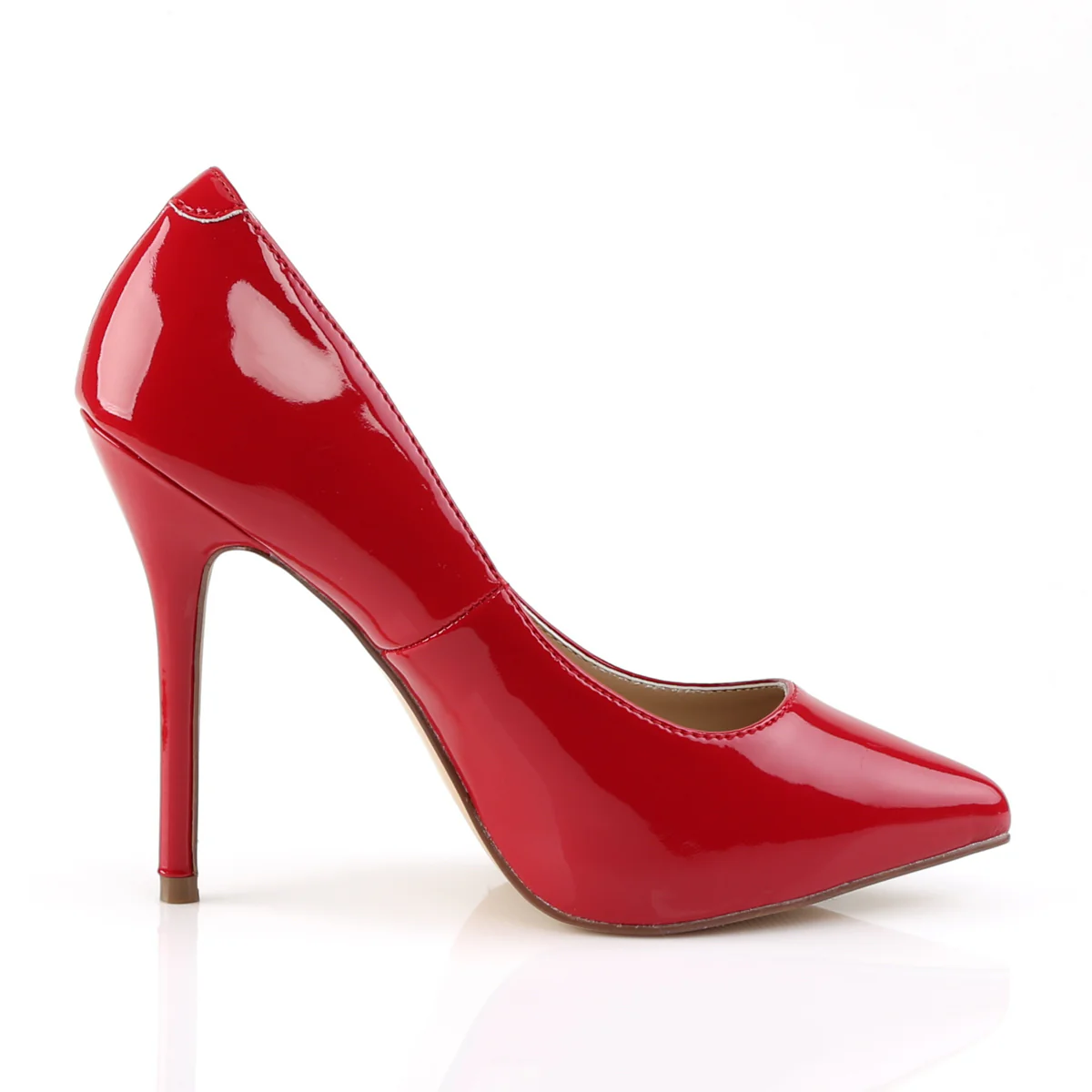 Red 5 Inch Sensual Single Sole Shoes - Pleaser AMUSE-20 - Image 5