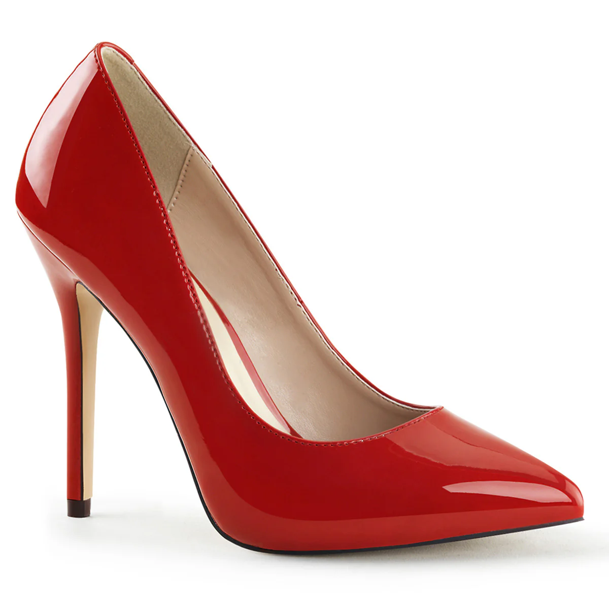 Red 5 Inch Sensual Single Sole Shoes - Pleaser AMUSE-20 - Image 6
