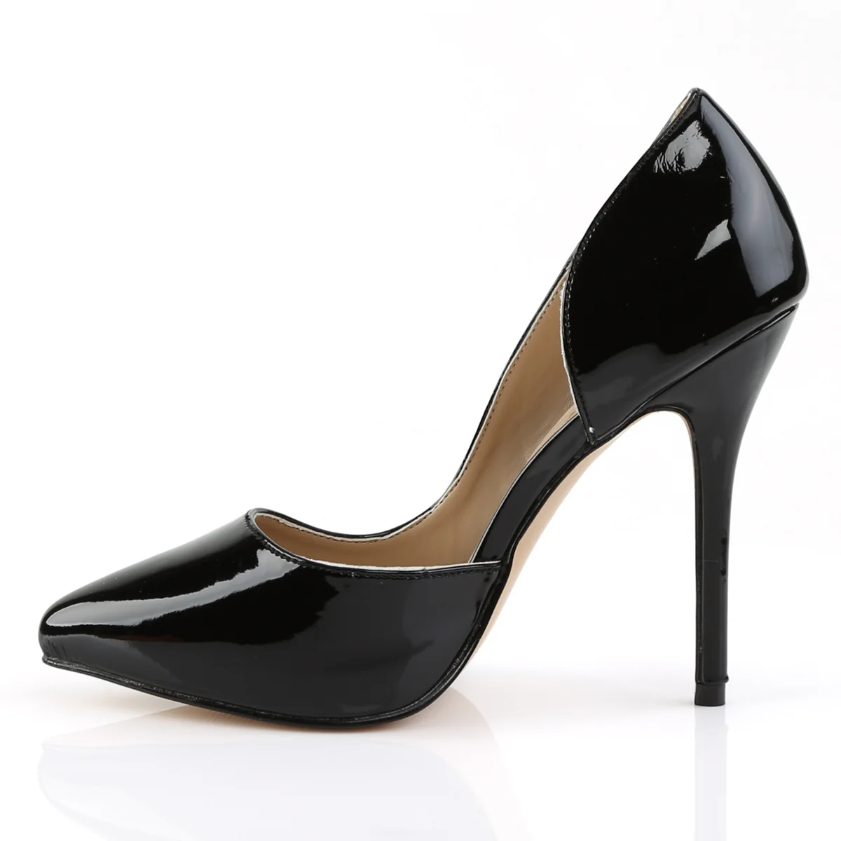 Black 5 Inch Fetish Single Sole Shoes -  Pleaser AMUSE-22 - Image 3