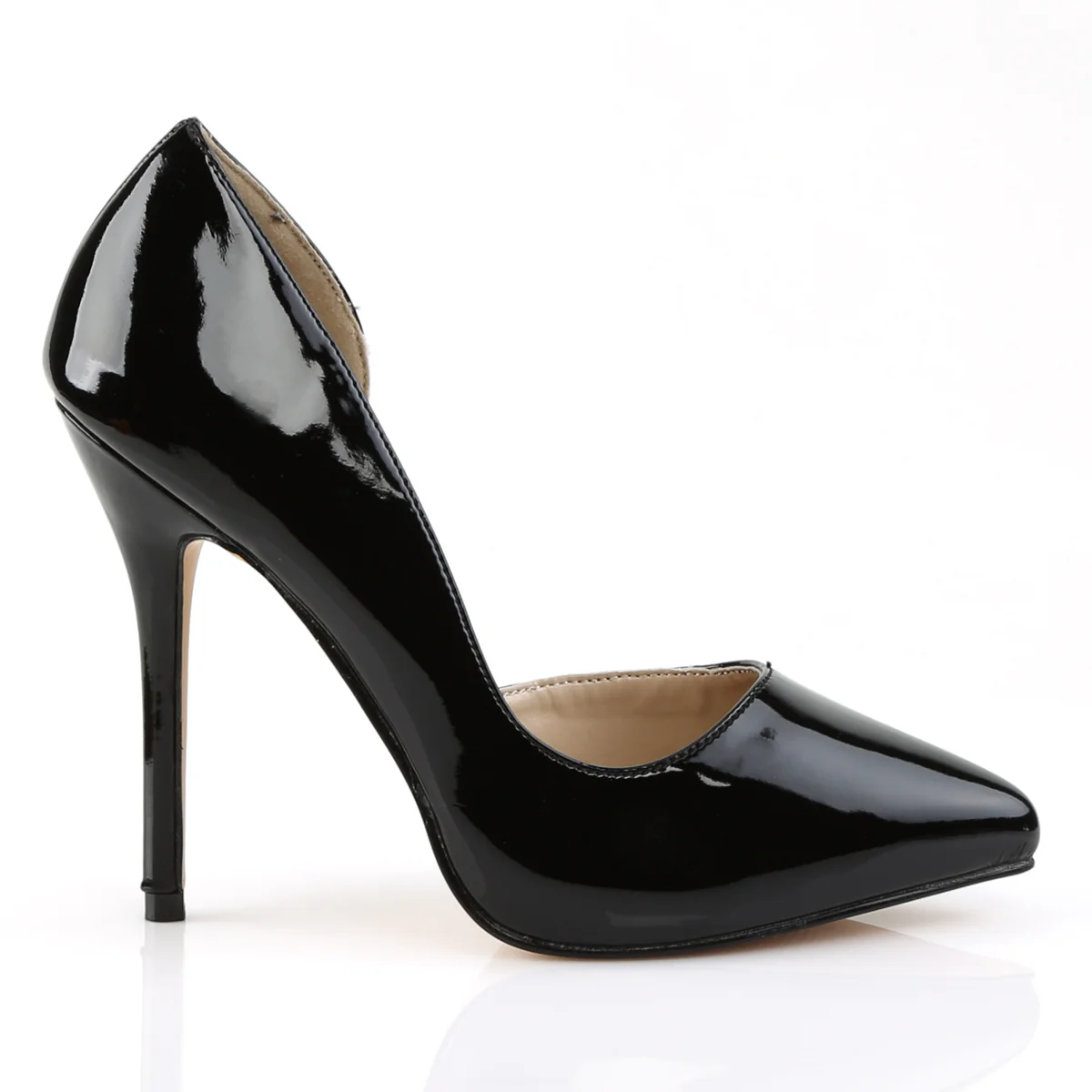 Black 5 Inch Fetish Single Sole Shoes -  Pleaser AMUSE-22 - Image 5