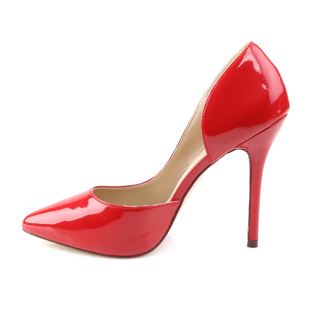Red 5 Inch Teasing Single Sole Shoes - Pleaser AMUSE-22 - Image 3