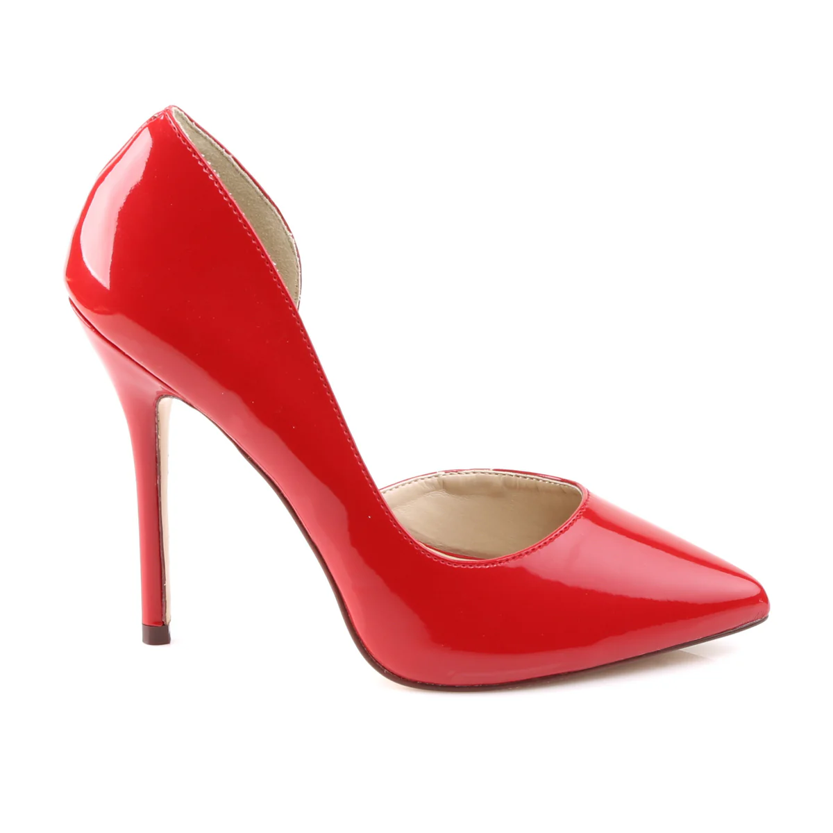 Red 5 Inch Teasing Single Sole Shoes - Pleaser AMUSE-22 - Image 5