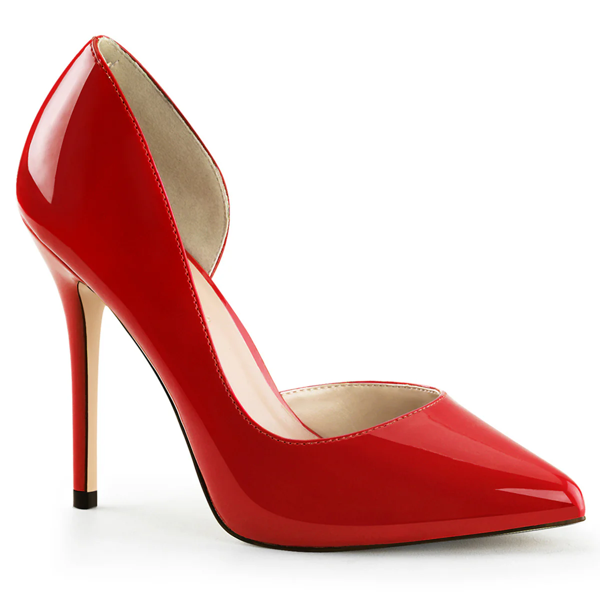 Red 5 Inch Teasing Single Sole Shoes - Pleaser AMUSE-22 - Image 6