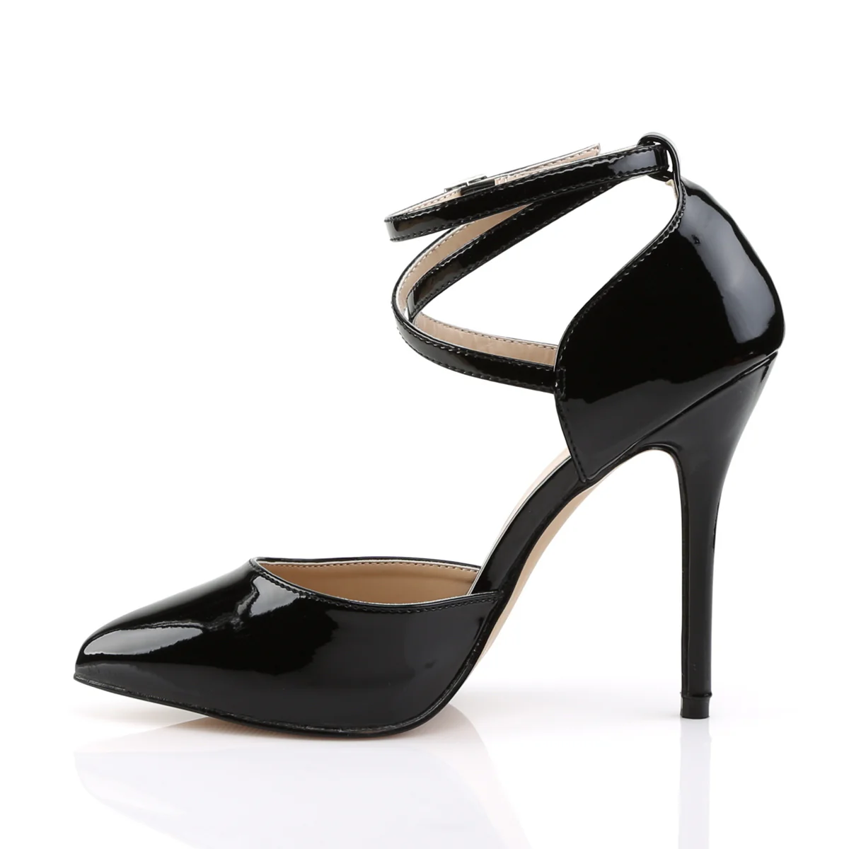 Black 5 Inch Erotic Single Sole Shoes -  Pleaser AMUSE-25 - Image 3