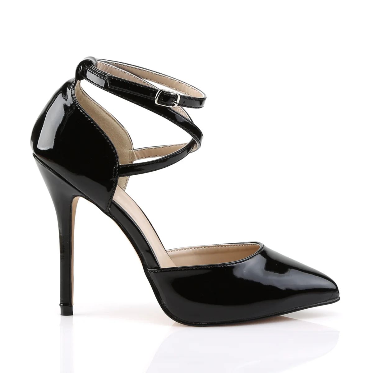 Black 5 Inch Erotic Single Sole Shoes -  Pleaser AMUSE-25 - Image 5
