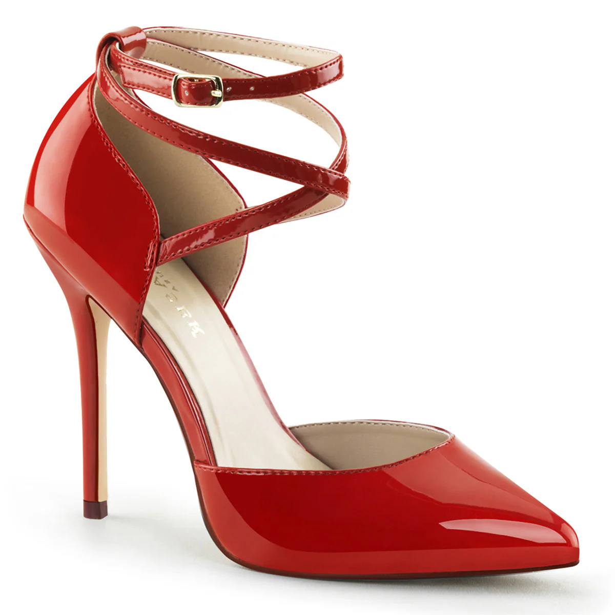 Red 5 Inch Flirty Single Sole Shoes - Pleaser AMUSE-25 - Image 6